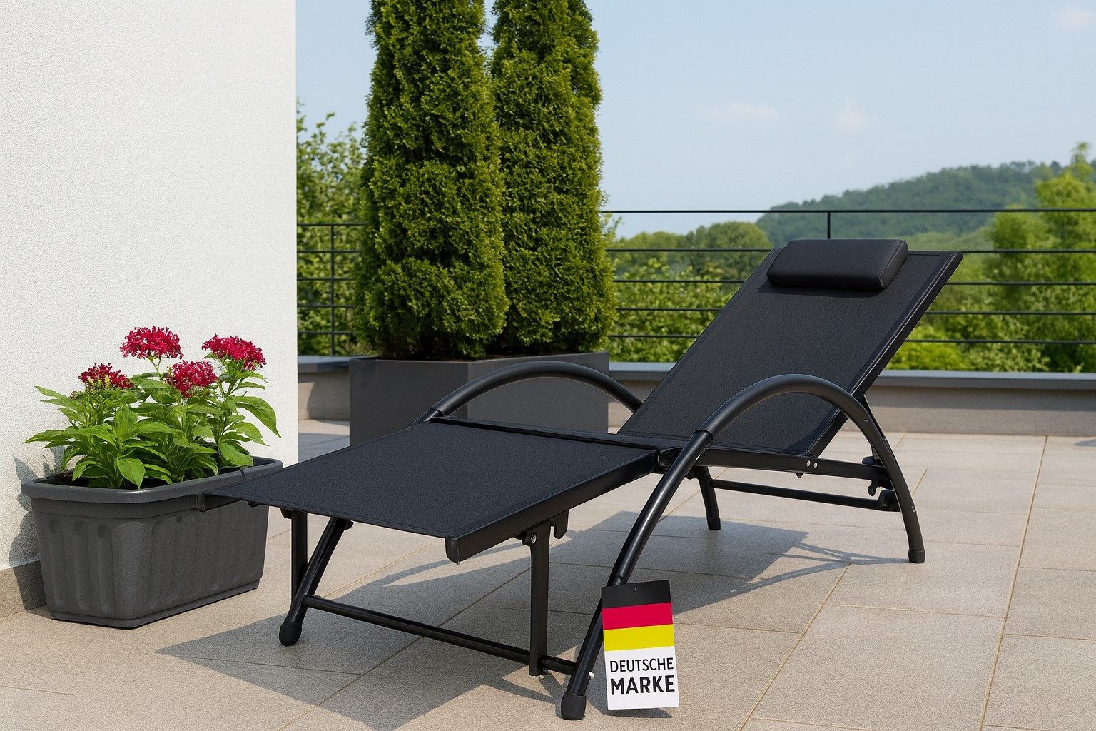 Gardissimo Gartenliege Sonnenliege Deckchair Karin Liegestuhl Alu, Spar-Set, 1 St., komplett-Set, mehrfach verstellbar / wetterfest / pflegeleicht