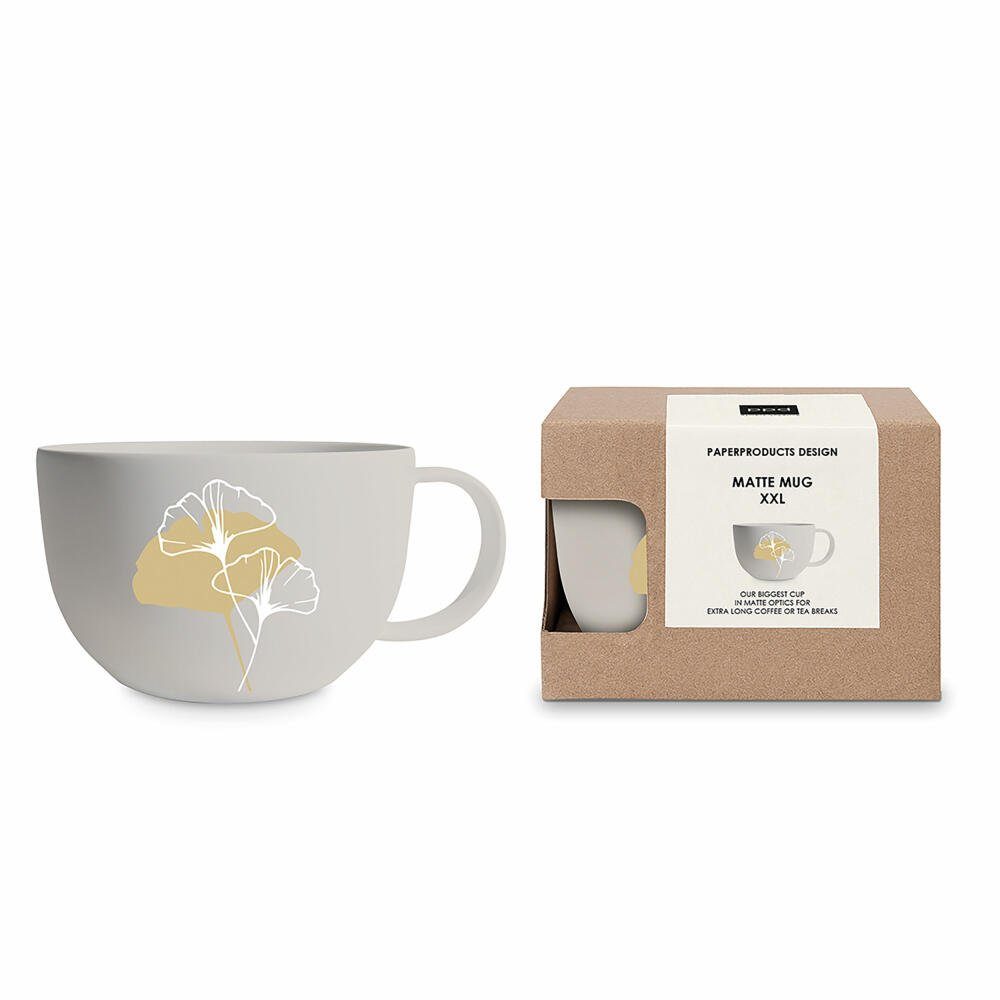 Tasse Golden Gingko taupe Matte Mug XXL 550 ml