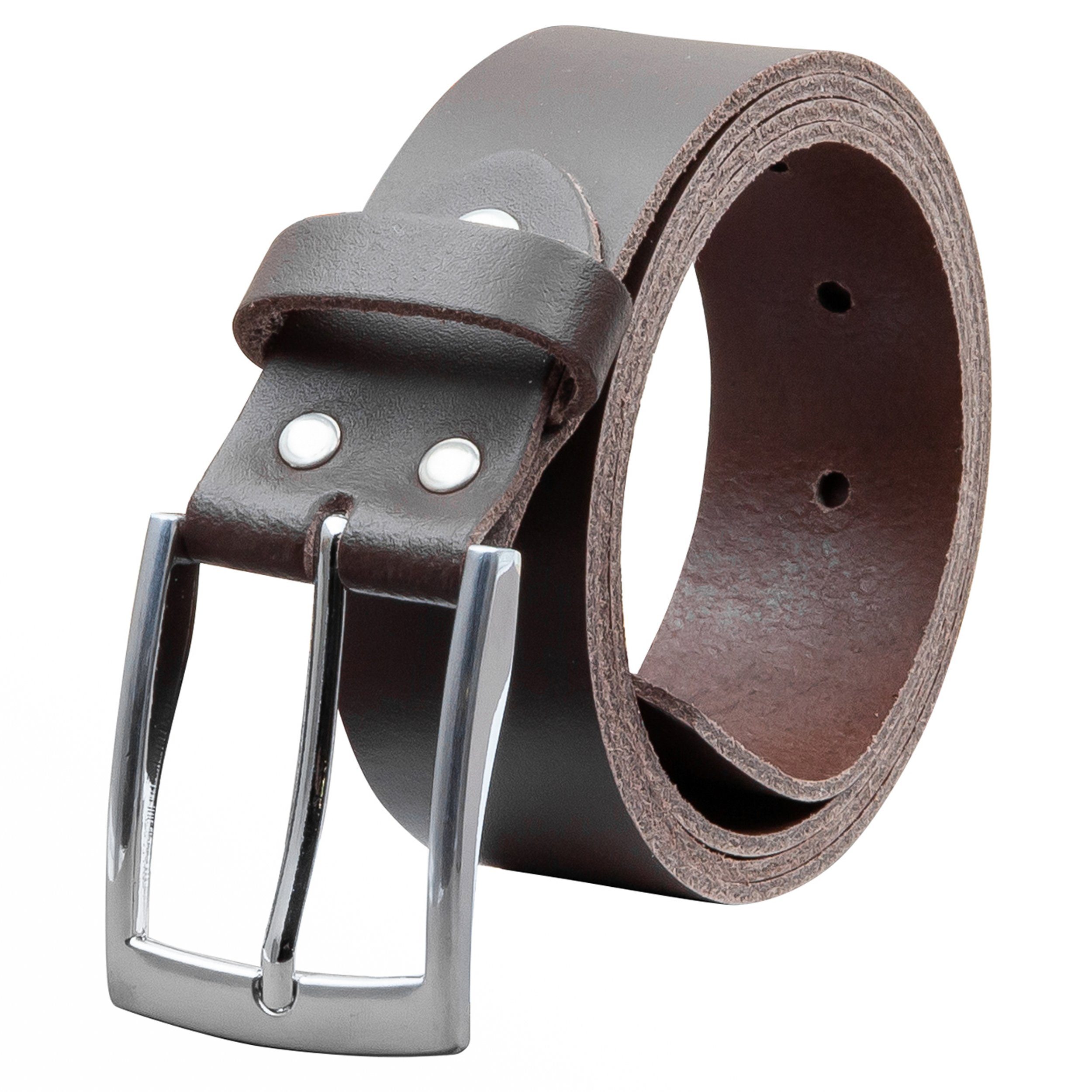 COLOGNEBELT Ledergürtel OM421-SL-Dunkelbraun MADE IN GERMANY, Dunkelbraun, günstig online kaufen