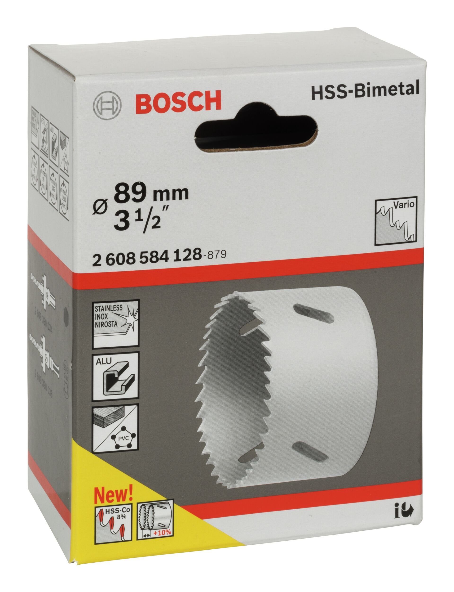 - HSS-Bimetall 1/2" mm, Standardadapter für Lochsäge, BOSCH Ø 3 / 89