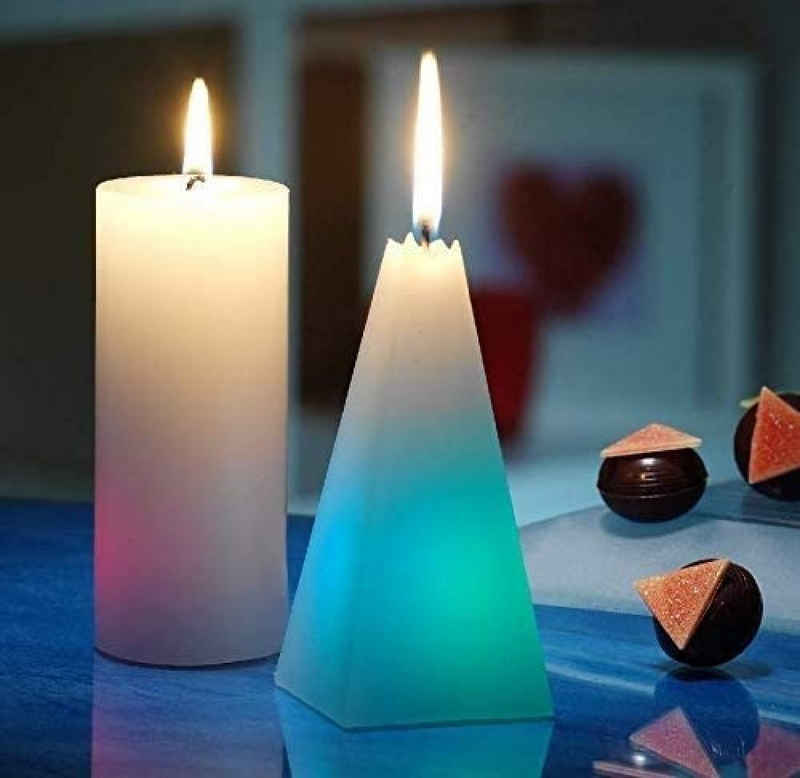 Luna24 simply great ideas... LED-Kerze Regenbogenkerzen runde Form, 4er-Set, Echtwachskerze mit Farbwechsel (4-tlg), Regenbogenkerze