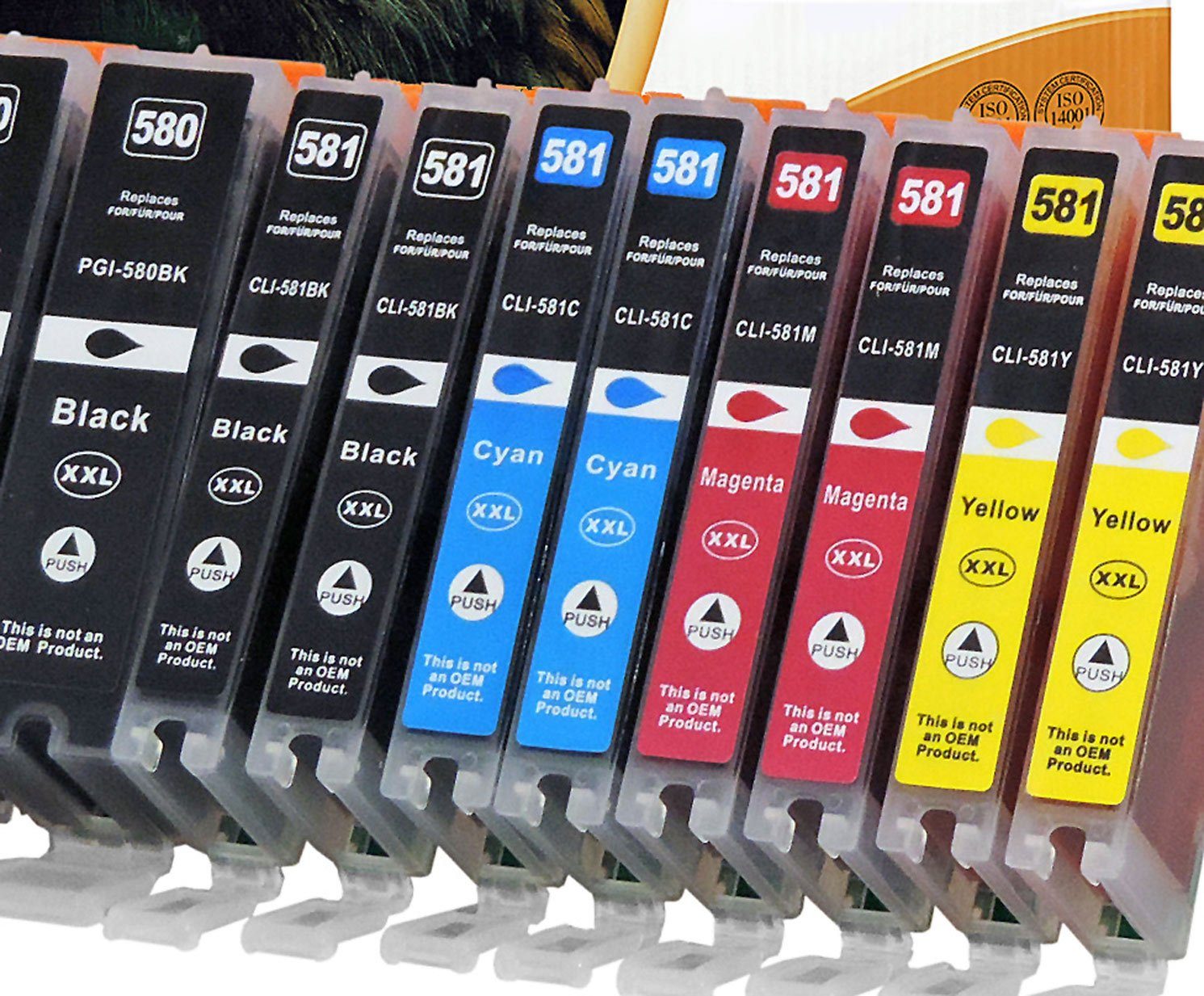 Kompatibel Canon CLI-581 XXL, PGI-580 XXL Multipack 10-Farben (2x Tintenpatrone (für Canon Pixma TS 6350 und weitere)
