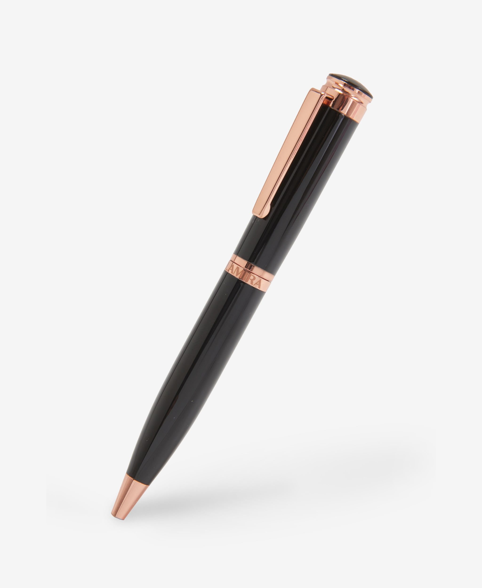 GLAMIRA Kugelschreiber Metallkugelschreiber - Schwarz mit Roségold, (1-tlg), Luxuriöses Design, robustes Stahlfass, raffinierte Kupferteile