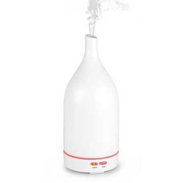 Hyrican Luftbefeuchter Aroma Ultraschall Luftbefeuchter/Diffuser mit Keramikabdeckung, 0,1 l Wassertank, 100 ml antibakterieller Wassertank, 7 Farben-LED-Beleuchtung, weiß