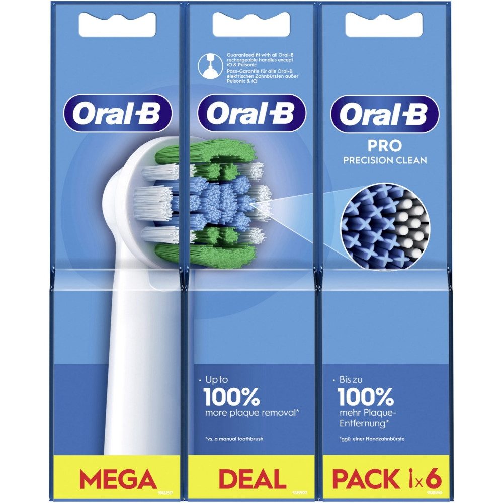 Oral-B Aufsteckbürsten Pro Precision Clean 6er - Aufsteckbürsten - weiß