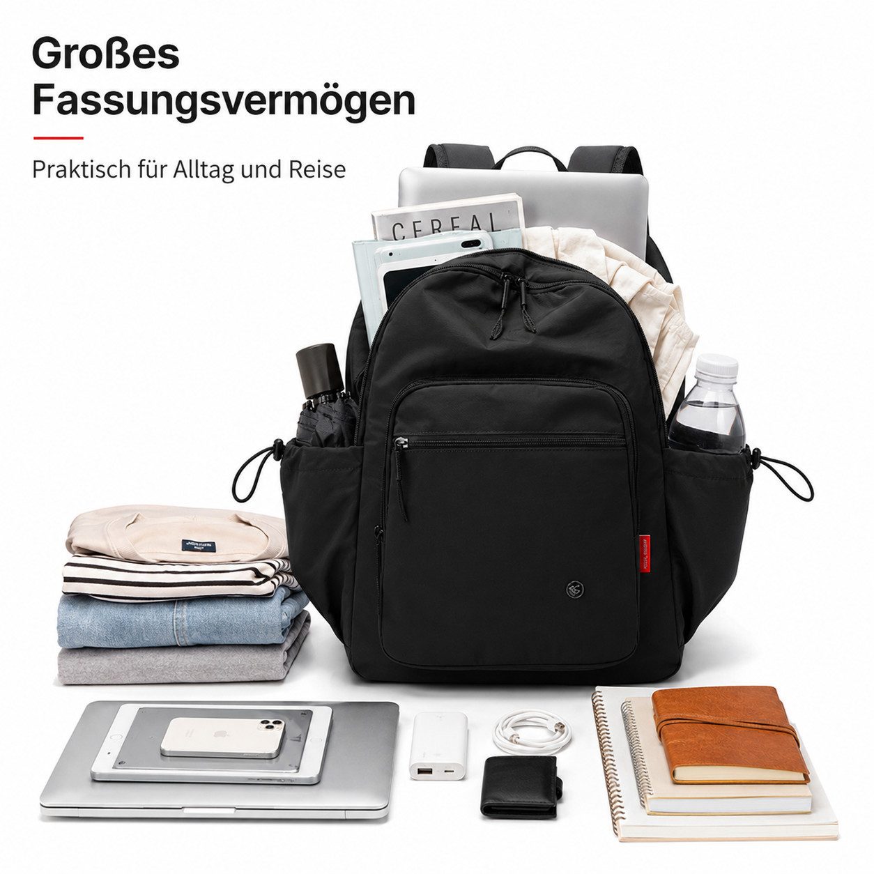 OYLCDI Rucksack Reiserucksack Freizeitrucksack Tagesrucksack mit Reißverschlussfach (42 x 31 x 22 cmgroßes Fassungsvermögen,Handgepäck Rucksack, verstellbaren Schultergurten und mehreren Fächern), Trekkingrucksack für Damen & Herren Schule, Arbeit und Reisen