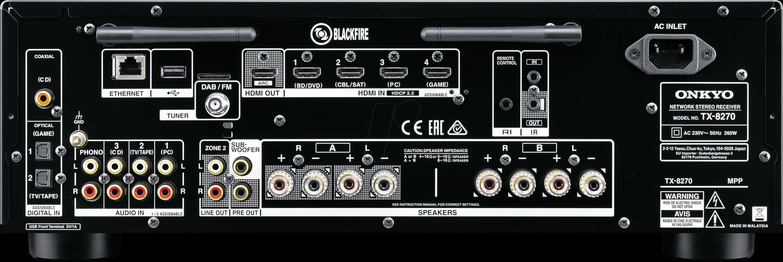 TX-8270-B schwarz Stereo-Netzwerk-Receiver