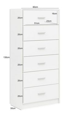 KADIMA DESIGN Kommode Sideboard für Wohn- & Esszimmer, 6 Schubladen, modernes Design