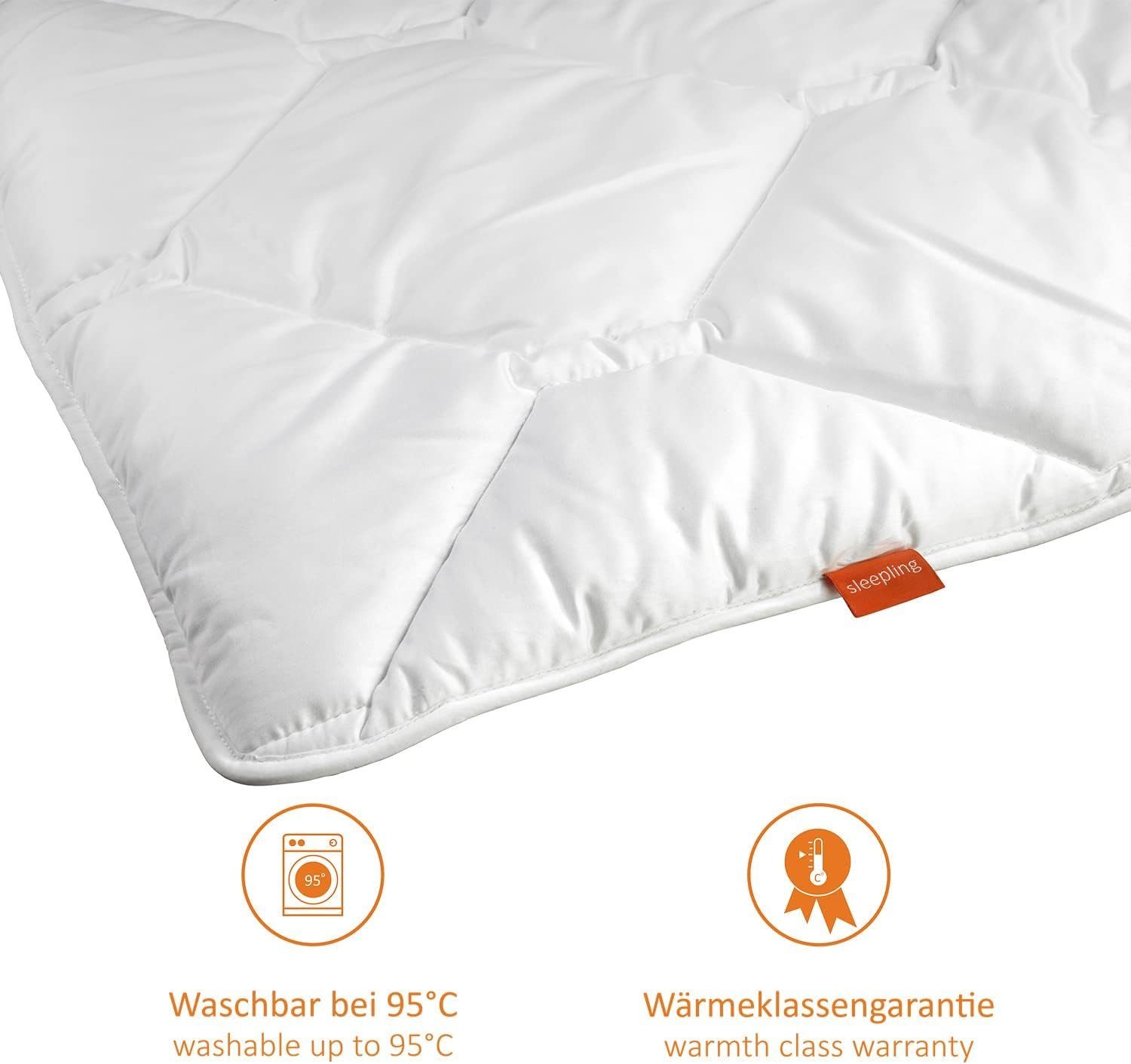 sleepling Microfaserbettdecke Komfort 100, Füllung: Hohlfasern, Bezug: 100 % Polyester, in 135x200 cm, 155x220 cm und Weitere, Allergiker geeignet, Made in EU