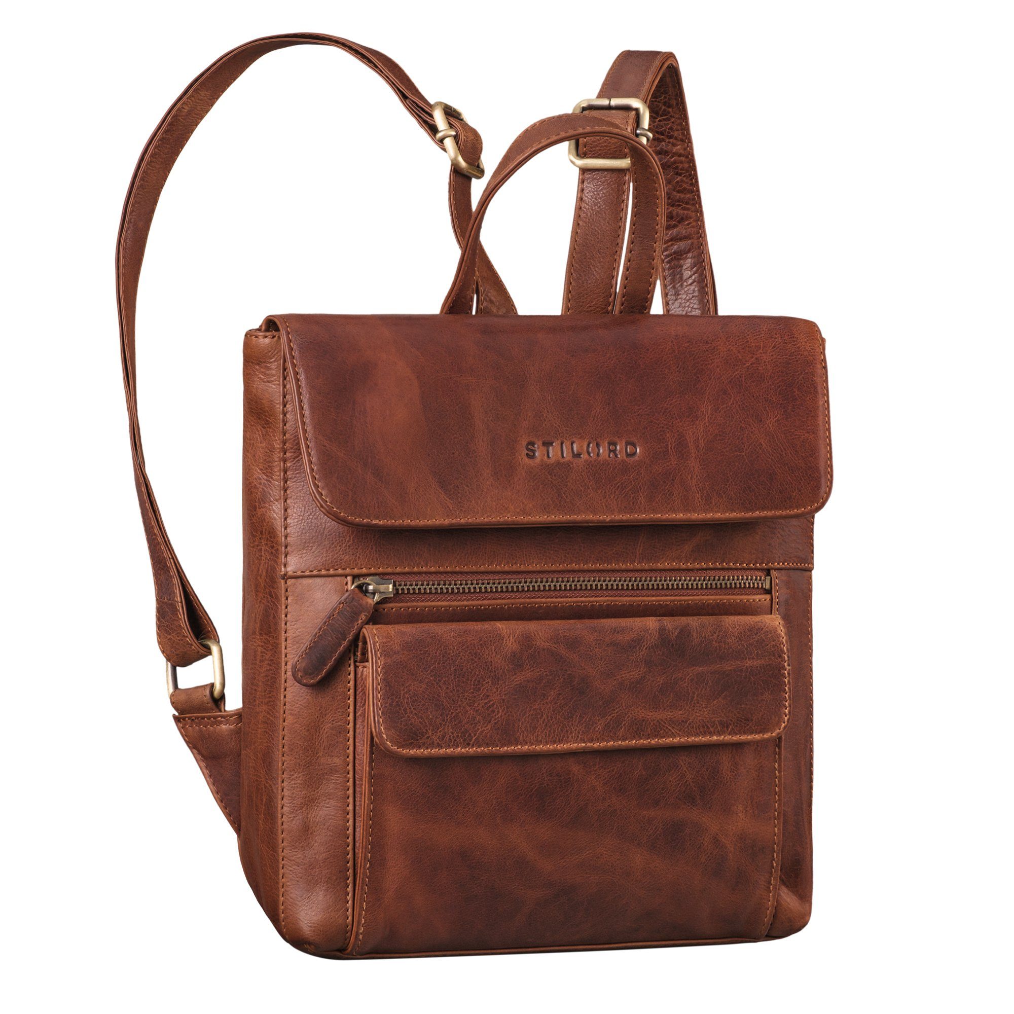 Cityrucksack "Venetia" Kleiner Rucksack Damen Leder