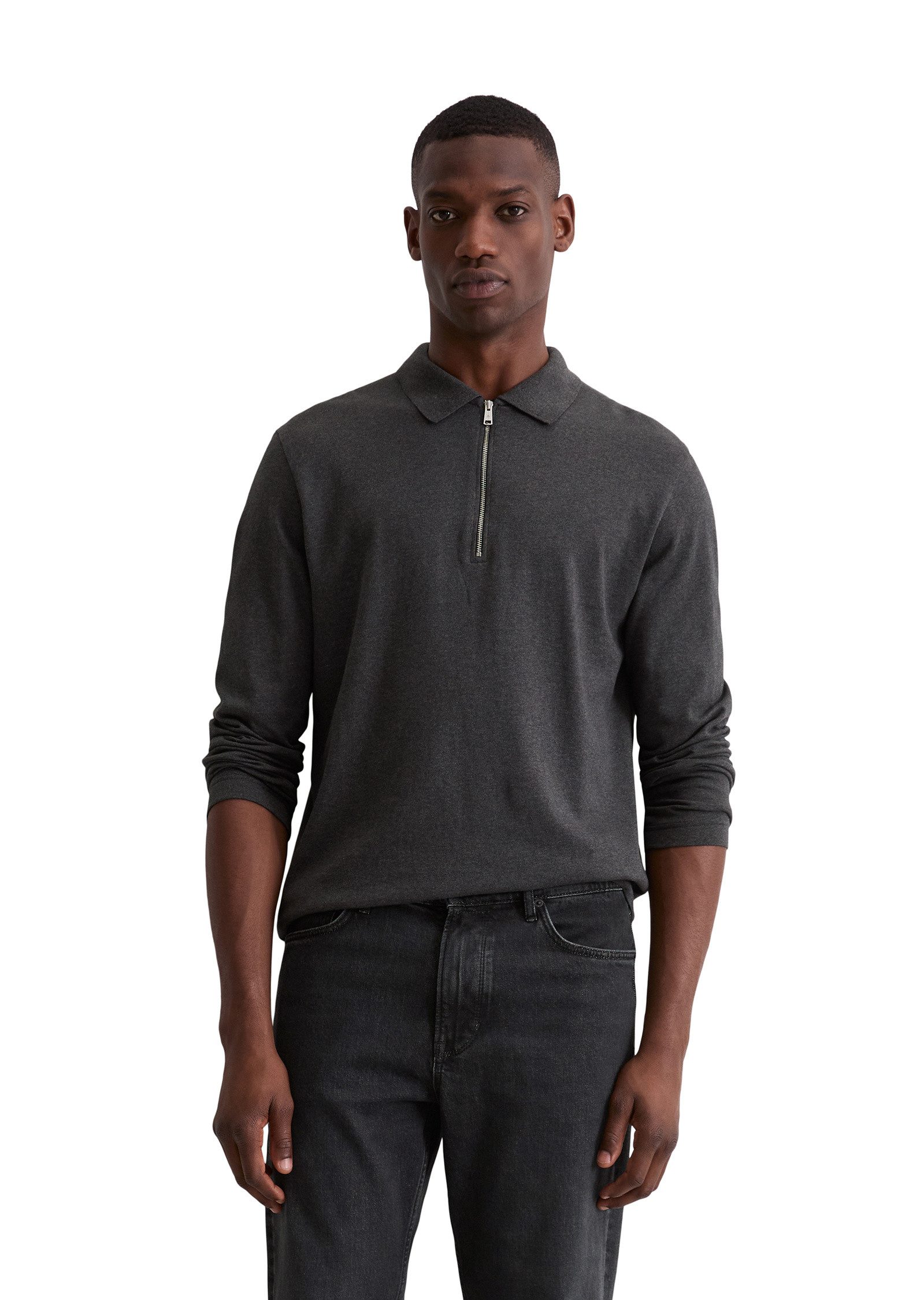 Marc O'Polo Langarmshirt mit Flachstrickkragen günstig online kaufen