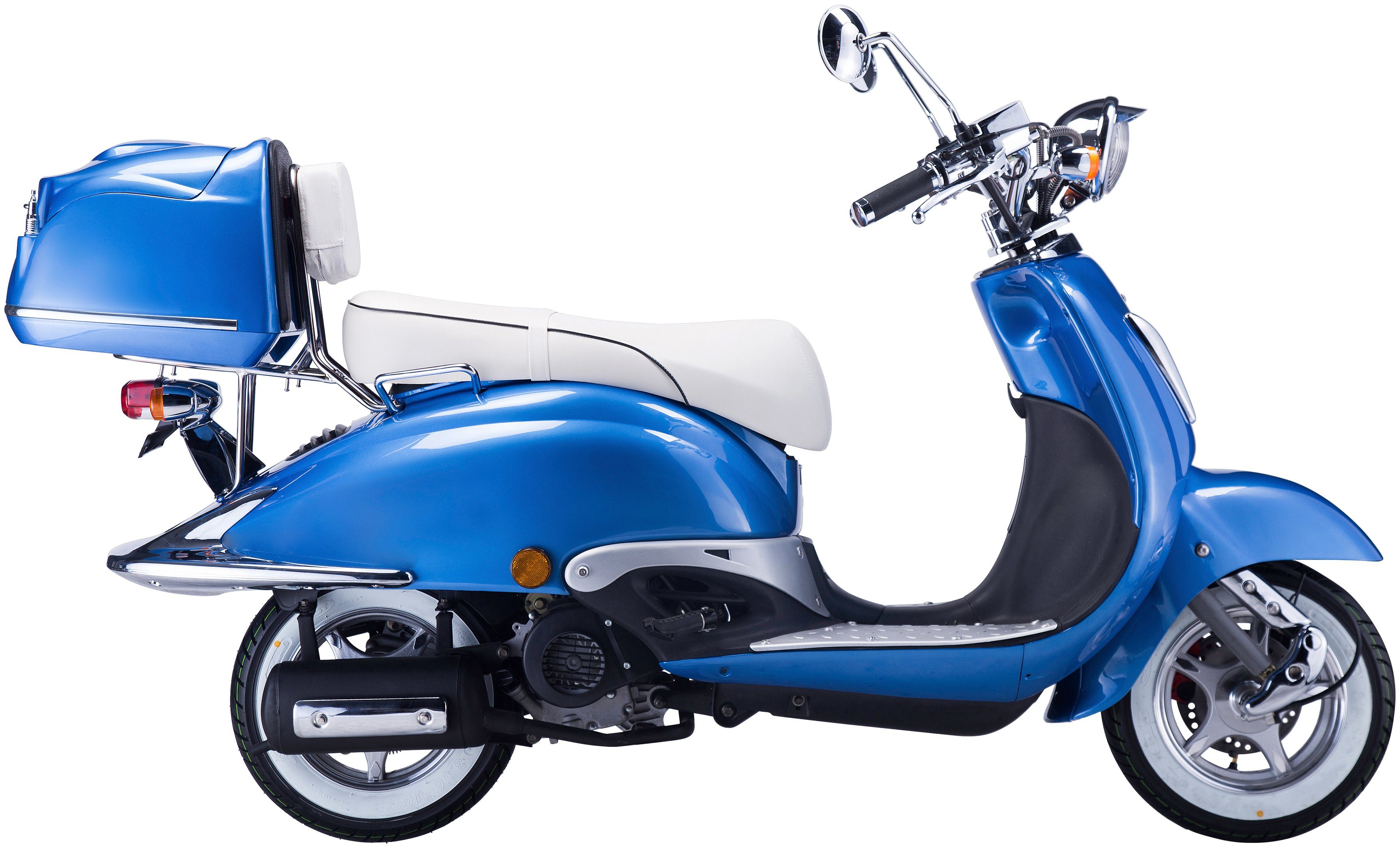 blau 5, (Set), km/h, Motorroller 50 Strada, GT mit Topcase UNION 45 ccm, Euro