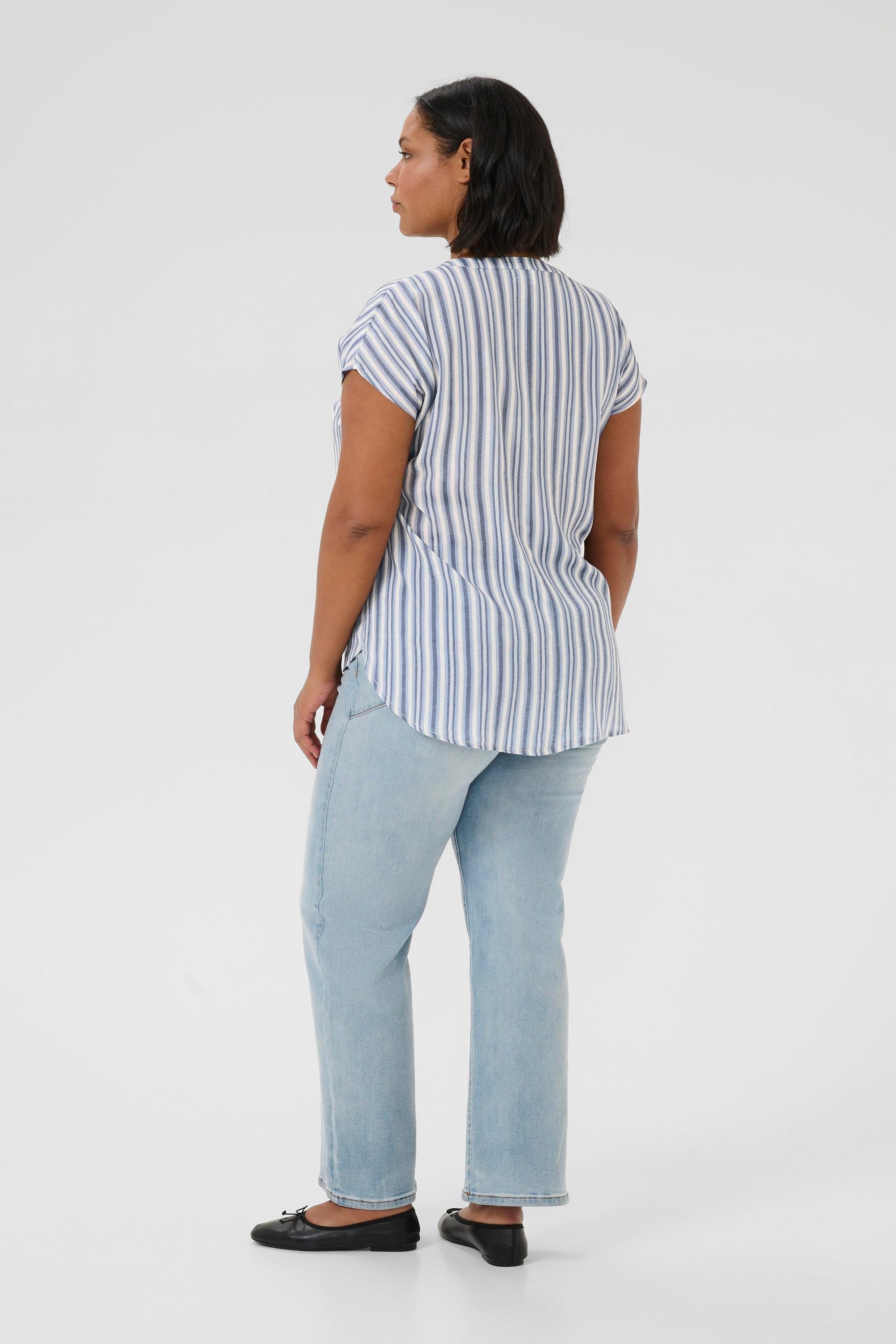 KAFFE Curve Kurzarmbluse Kurzarm-Bluse KCalia Große günstig online kaufen