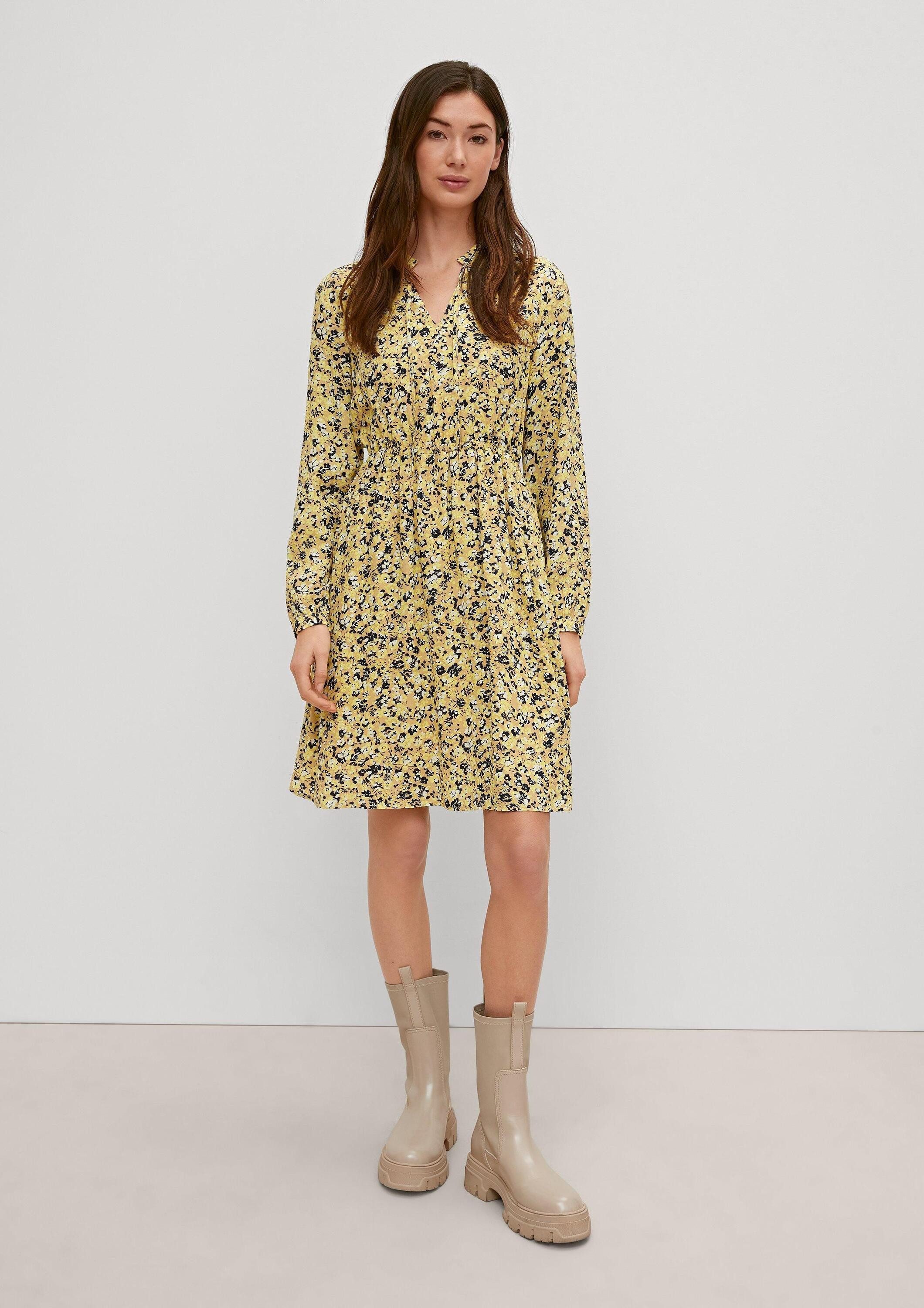 comma Minikleid Kleid Crêpe-Kleid aus Viskose
