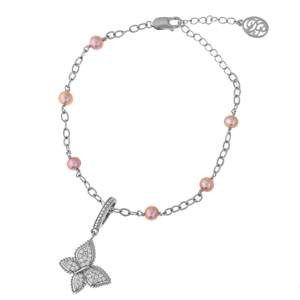 Cavill Perlenarmband Cavill Süßwasserzuchtperlen Armband 6,48 ct Zirkon, 925 Silber (1-tlg)