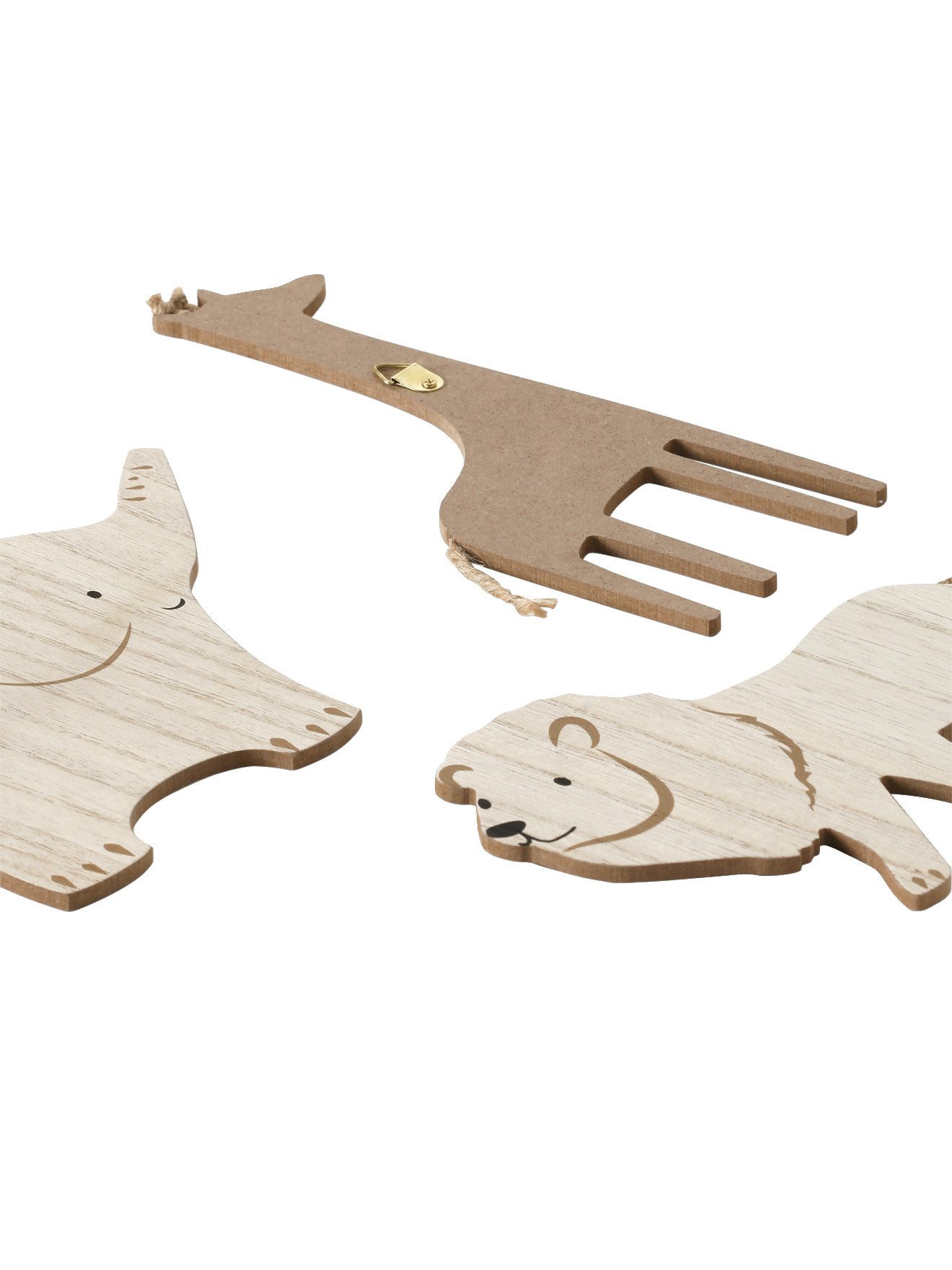 vertbaudet Wanddekoobjekt 3er-Set Kinderzimmer Wanddekoration DSCHUNGELTIERE, 3er-Pack