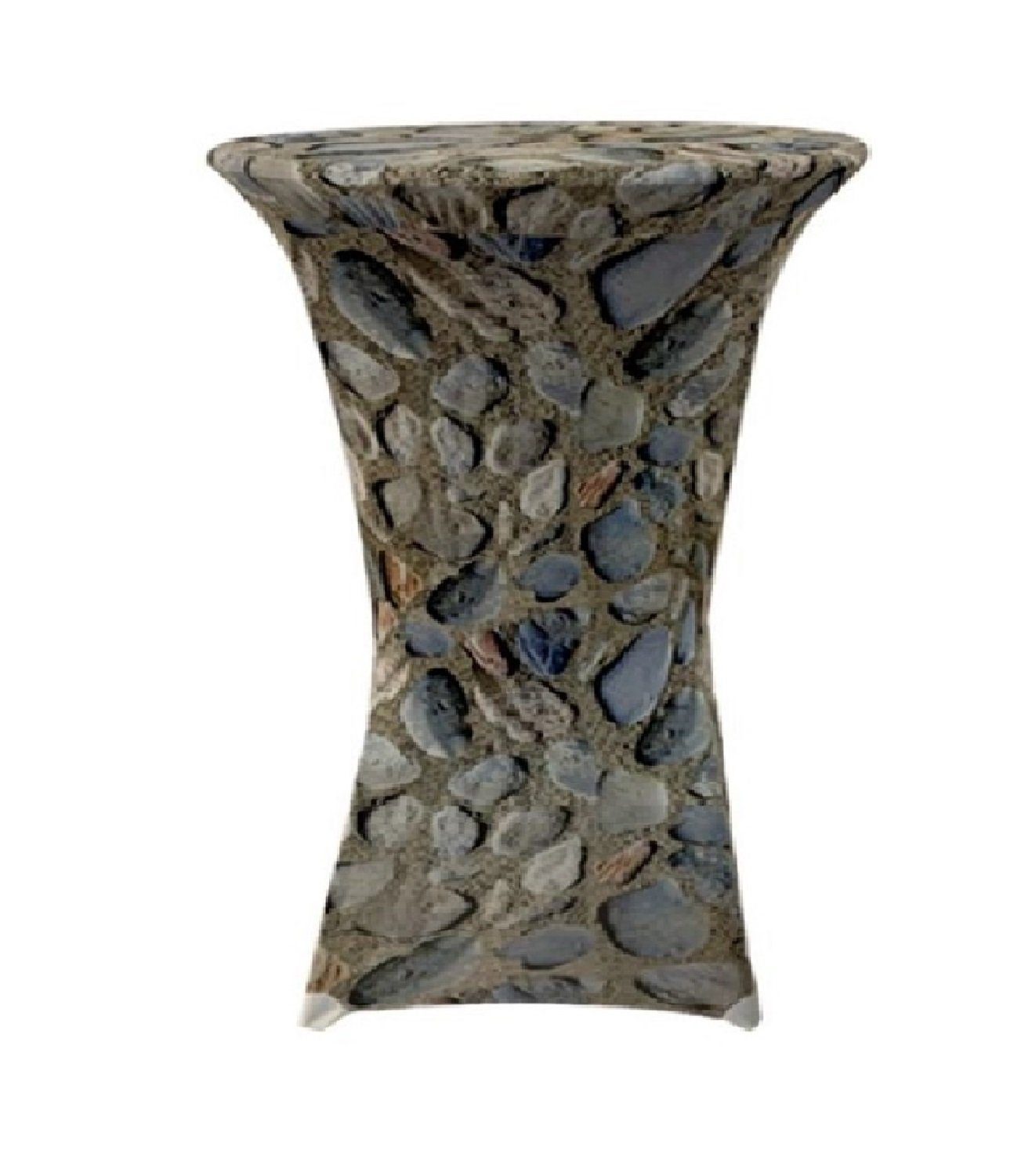 EXKLUSIV HEIMTEXTIL Stehtischhusse Stehtischhusse Stretch für Bistrotisch, mit Motiv Stein Durchmesser 60 cm