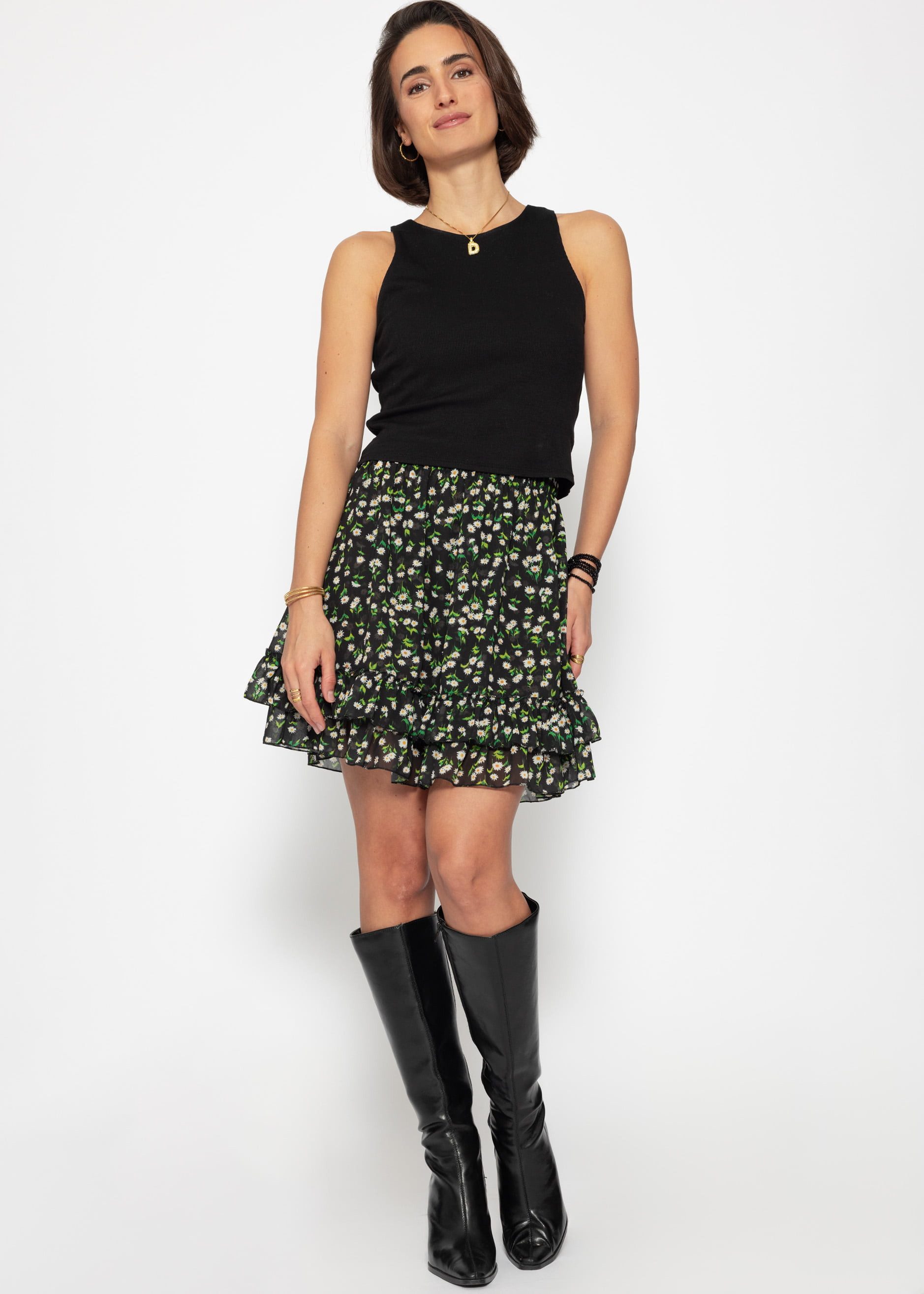 SASSYCLASSY Minirock Rüschenrock Damen kurz in günstig online kaufen