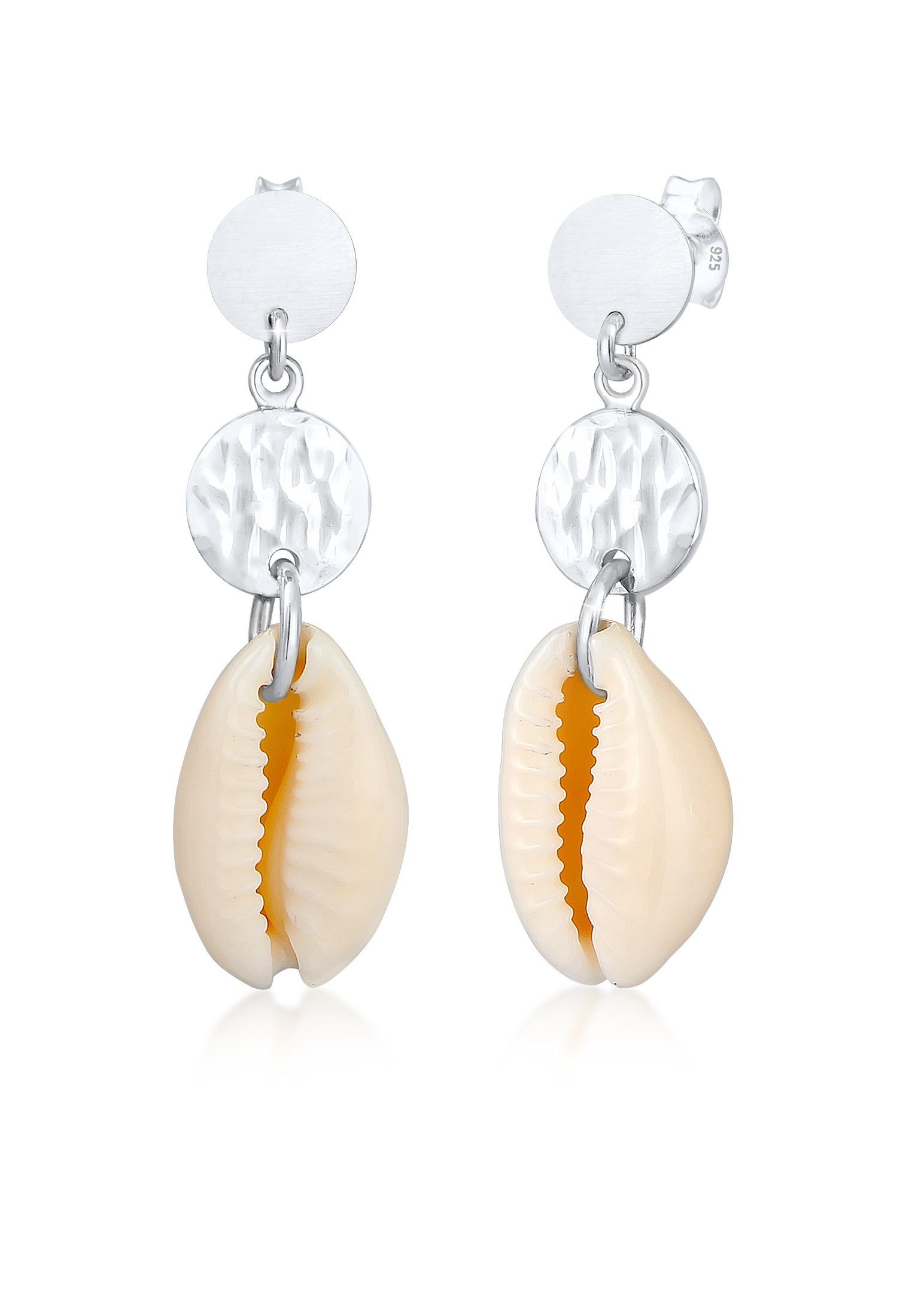 Elli Paar Ohrhänger Ohrhänger Kauri Muschel Plättchen 925 Sterling Silber