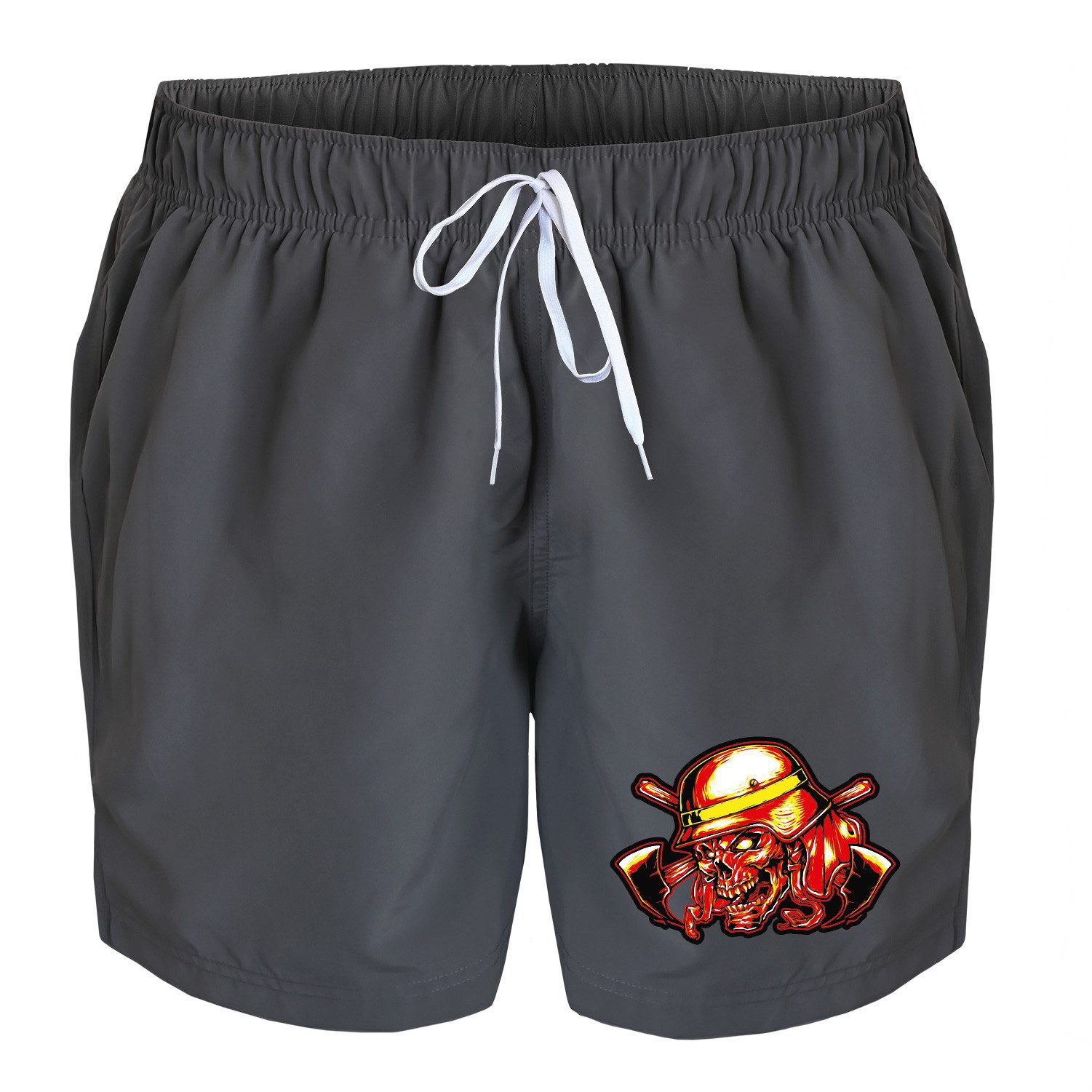 Badehose Schwimmshorts Totenkopf Feuerwehr