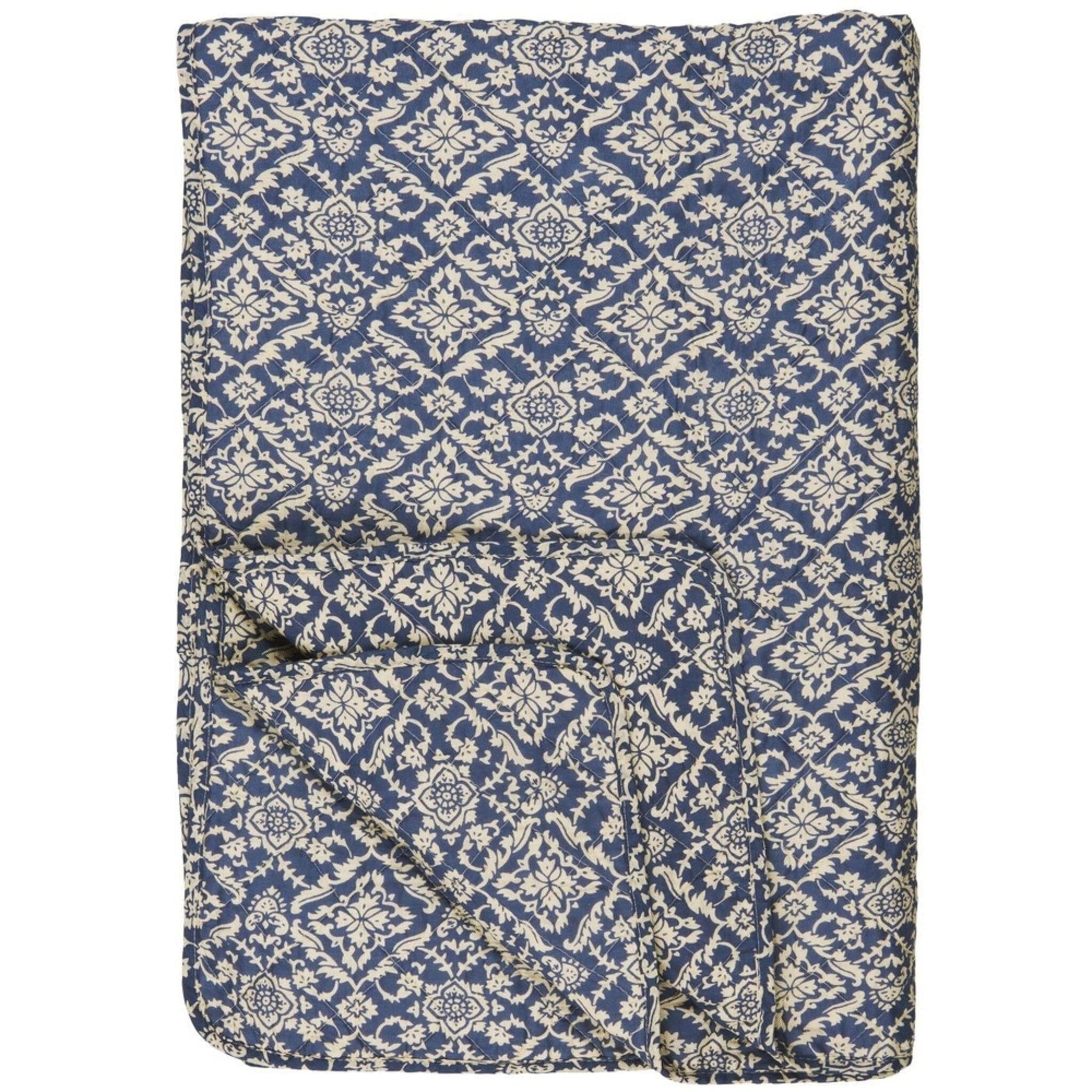 Ib Laursen Tagesdecke Quilt blau naturfarbigem günstig online kaufen