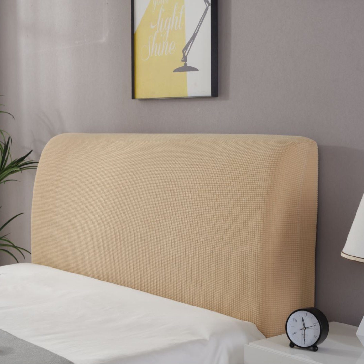 BYSURE Betthusse, Einfarbiger Stretch Bett Kopfteilbezug