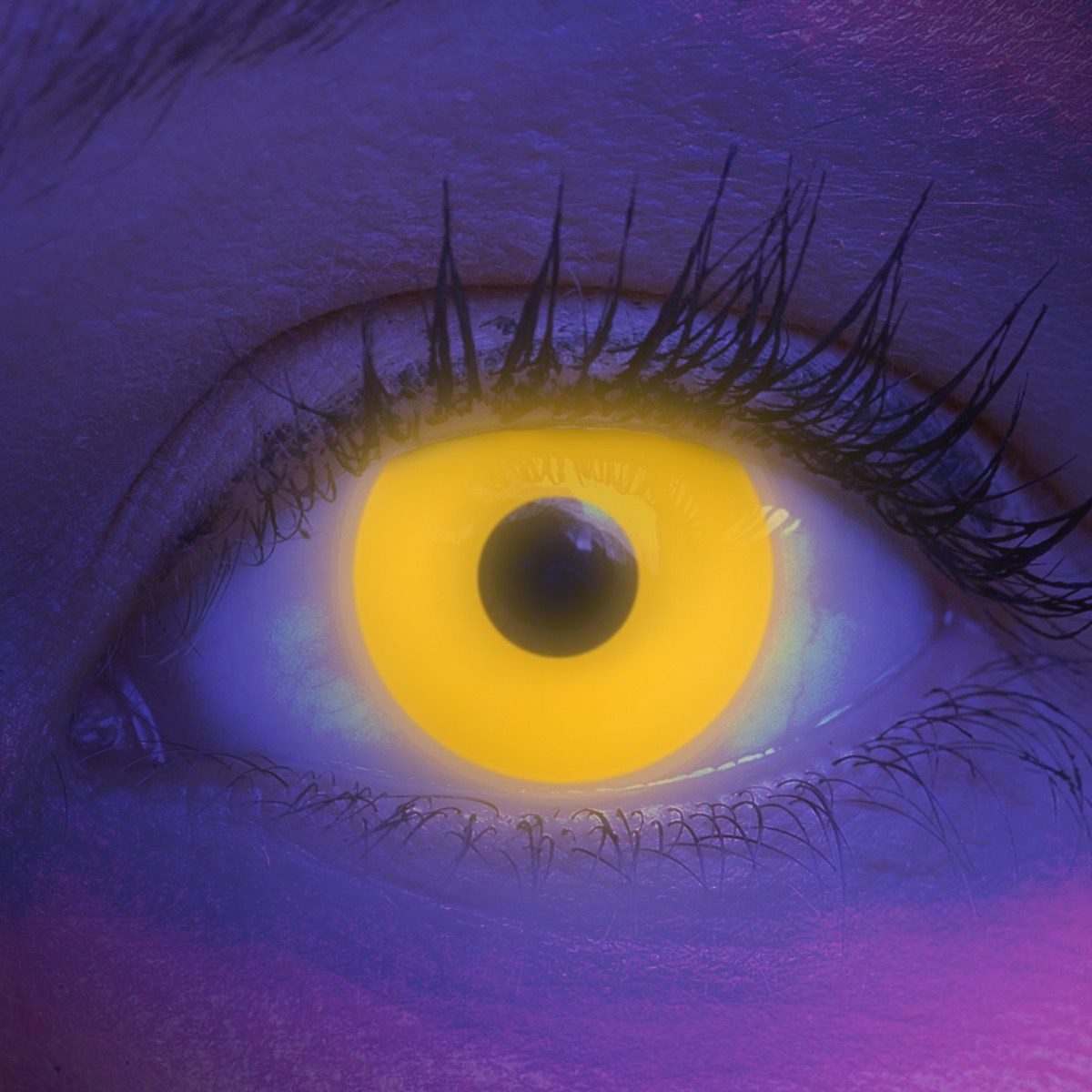 MeralenS Jahreslinsen Farbige Glow Yellow Kontaktlinsen - Ohne Stärke für Cosplays