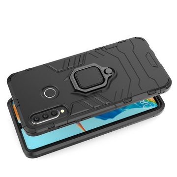 cofi1453 Bumper cofi1453® Ring Armor Kickstand Panzerhülle Bumper für Samsung Galaxy A71 (A715F) Silikon Hard Case Hülle Tasche Panzerschale Schwarz