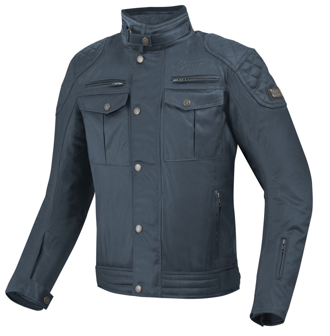 Bogotto Motorradjacke Barton wasserdichte Motorrad Wachsjacke Navy