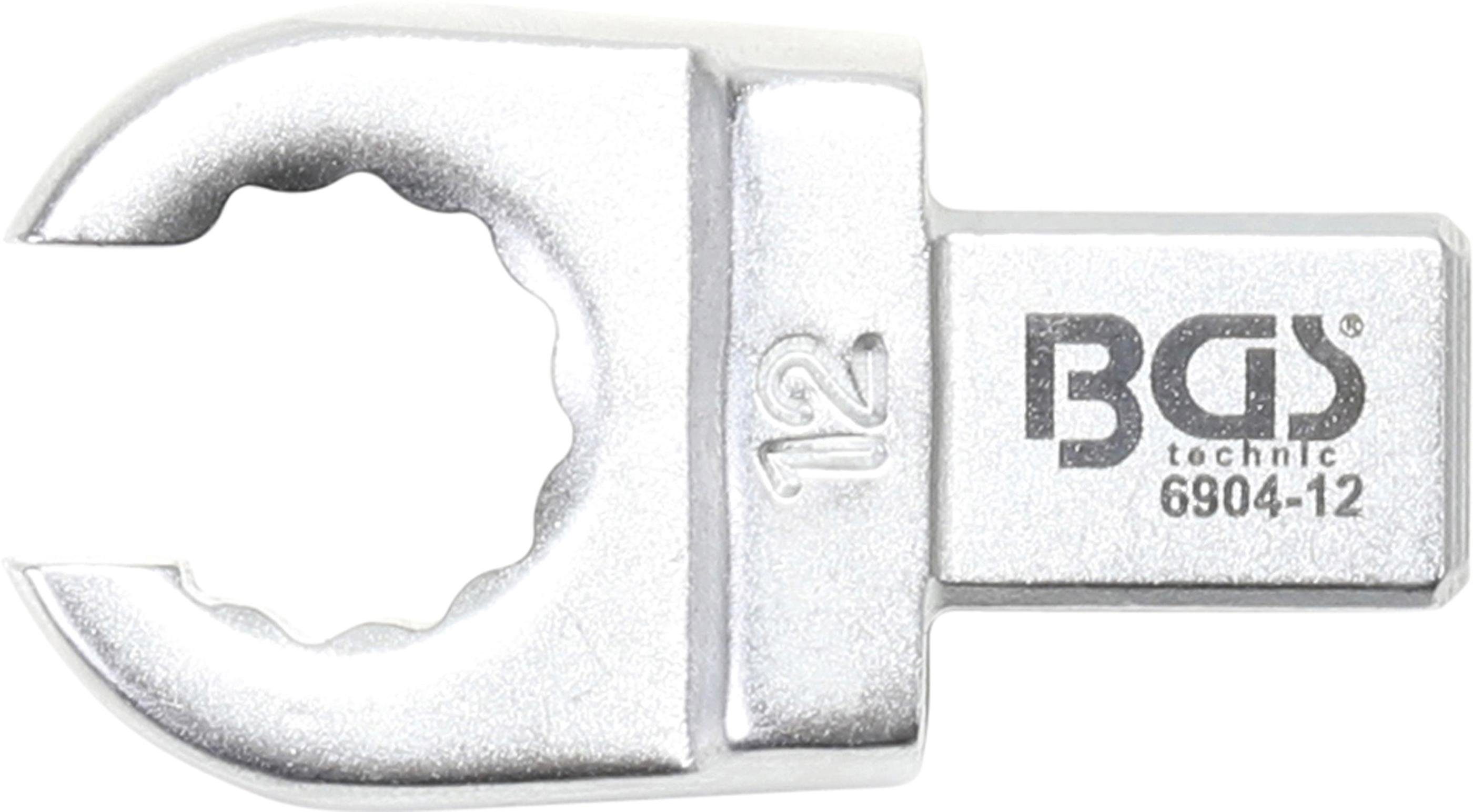 BGS technic Ausstechform Einsteck-Ringschlüssel, offen, 12 mm, Aufnahme 9 x 12 mm