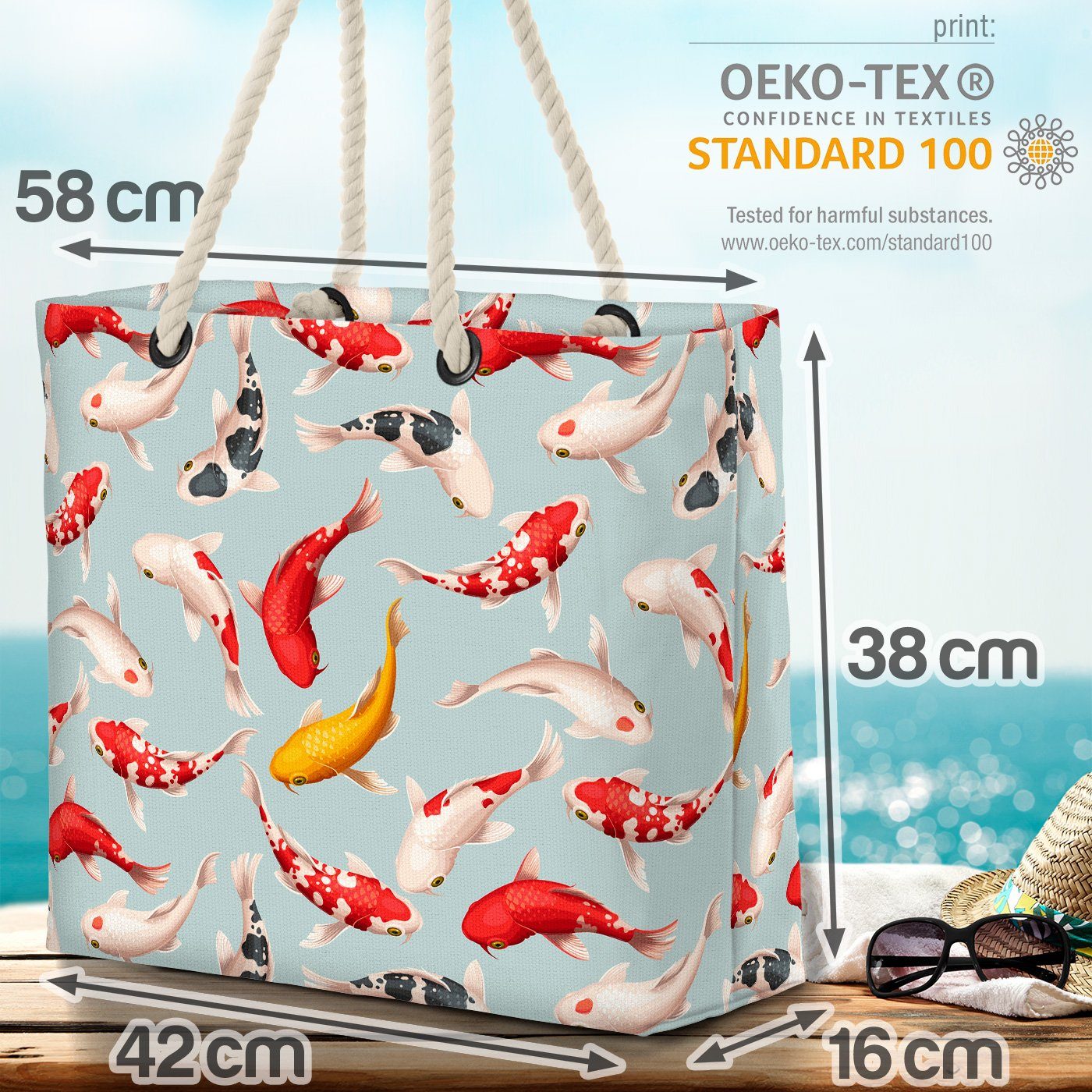 Japanisch see fisch Strandtasche zucht VOID Koifisch züch Teich koi Koi karpfen (1-tlg), Karpfen