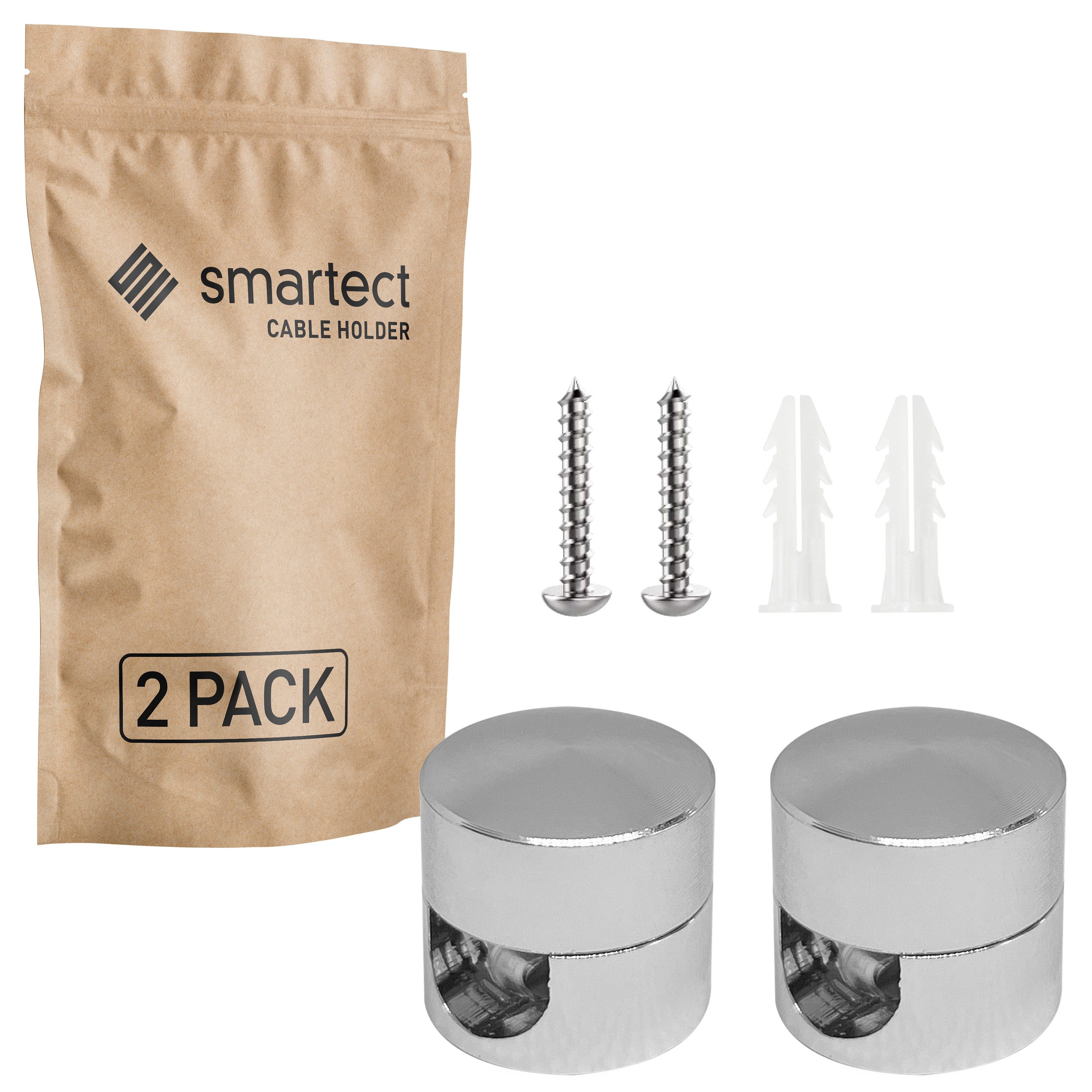 smartect Kabelzubehör Wand- & Deckenpins Aluminium für Lampenkabel, (Set, 2-tlg)