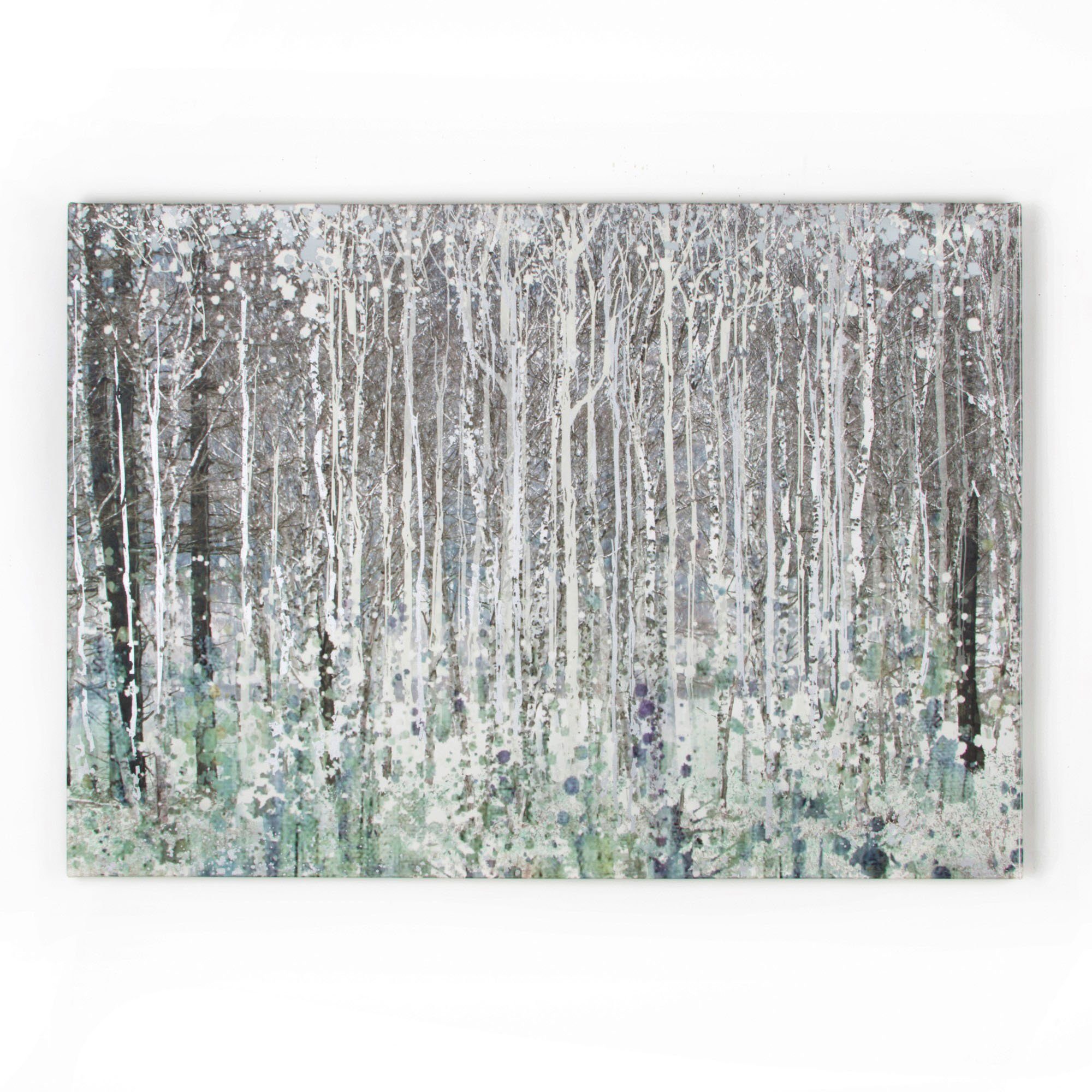 Art for the home Leinwandbild Watercolour woods, Landschaft, Wald, Birkenwald 70 x 100 cm