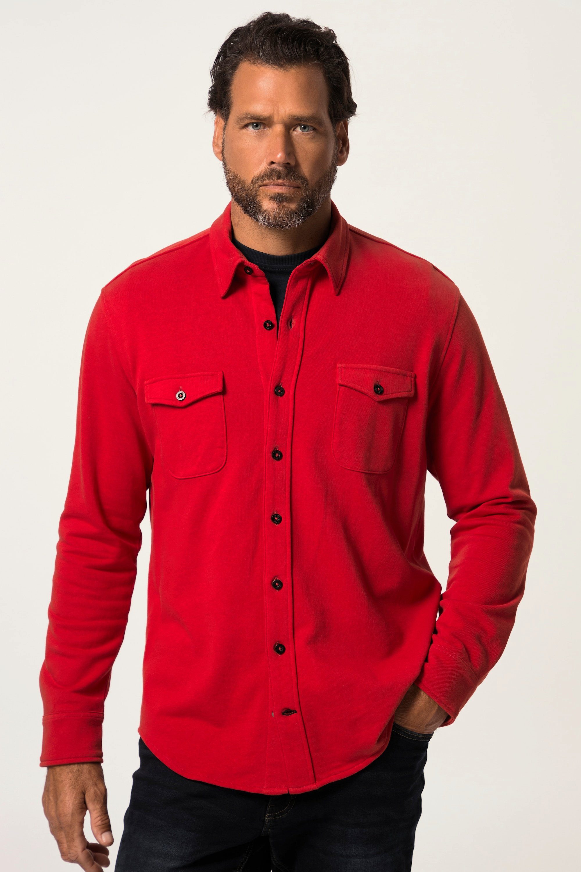 Businesshemd Sweat-Hemd Langarm Kentkragen Modern Fit