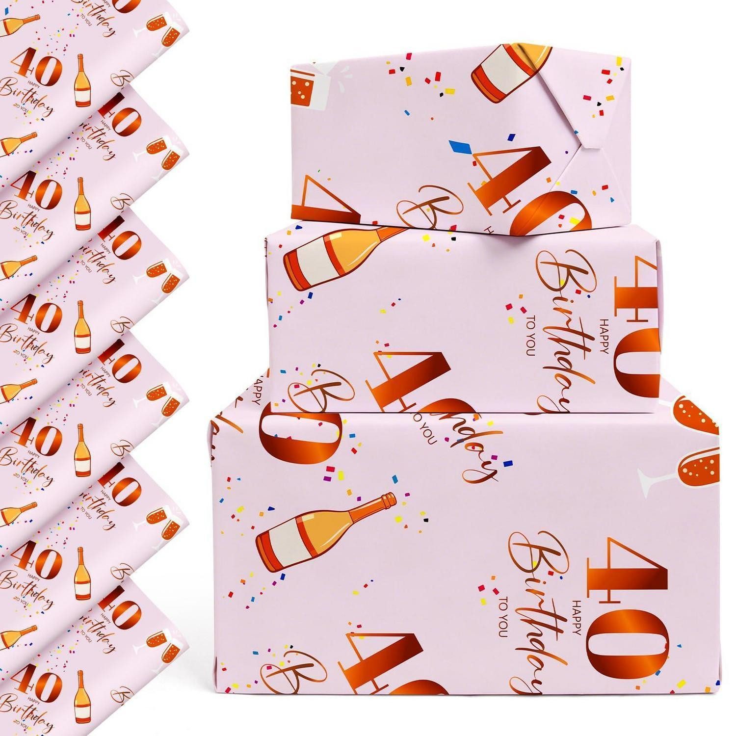 LuxusKollektion Geschenkpapier Geschenkpapier Set Rosa 6 Rollen 70x50cm, (6St)