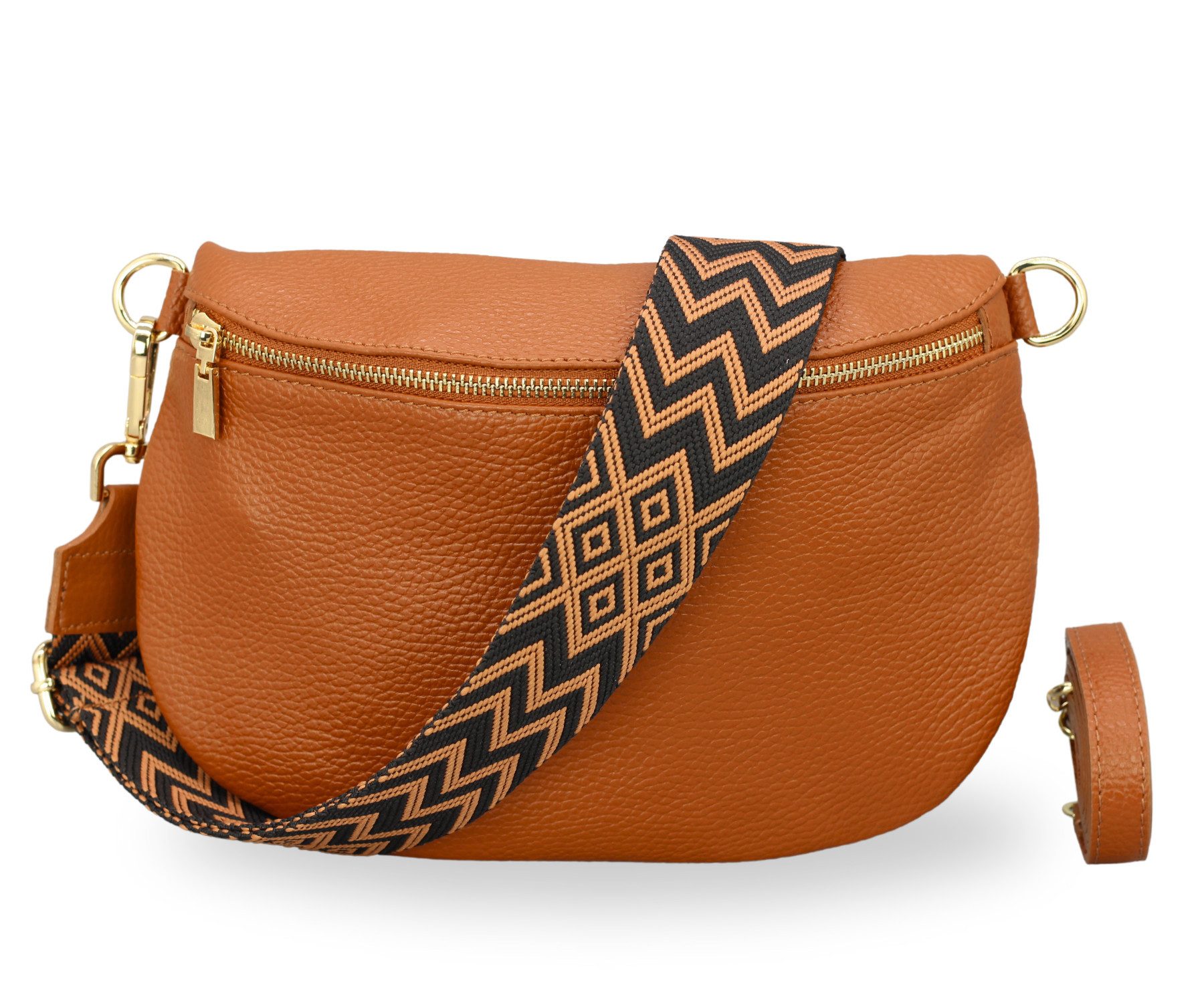 Schultertasche AFIA Bauchtasche Damen Echtes Leder Crossbody Bag