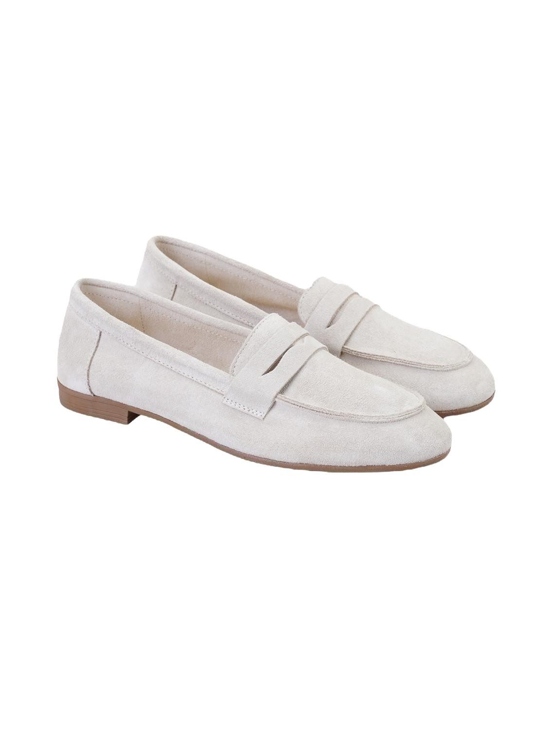 Desa Damen-Slipper aus Wildleder – Lederfutter, Synthetiksohle, flache Loafer