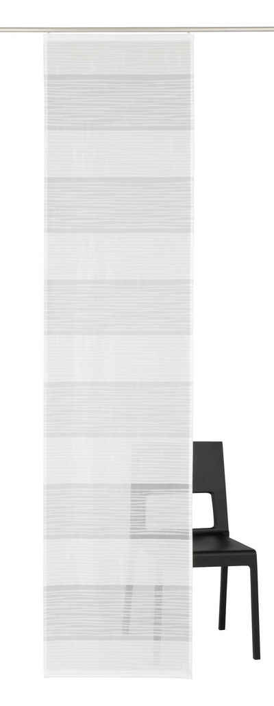 Schiebegardine Sarnia, HOME WOHNIDEEN, Klettband (1 St), halbtransparent, Voile, ohne Montagezubehör