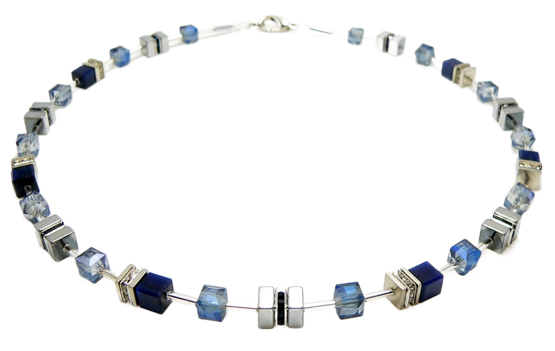 traumschmuck Collier 536c Collier Cube Würfel nachtblau dunkelblau Kristall günstig online kaufen