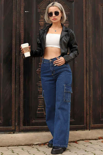 Modabout Bequeme Jeans wide Hosen mit Frachttaschen für Frauen - NPNT0010D3107KOT (1-tlg)