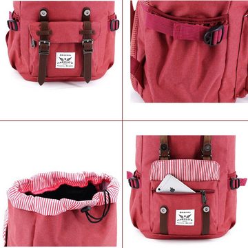 SHG Laptoprucksack Schulrucksack Sporttasche Freizeitrucksack City-Rucksack Rot