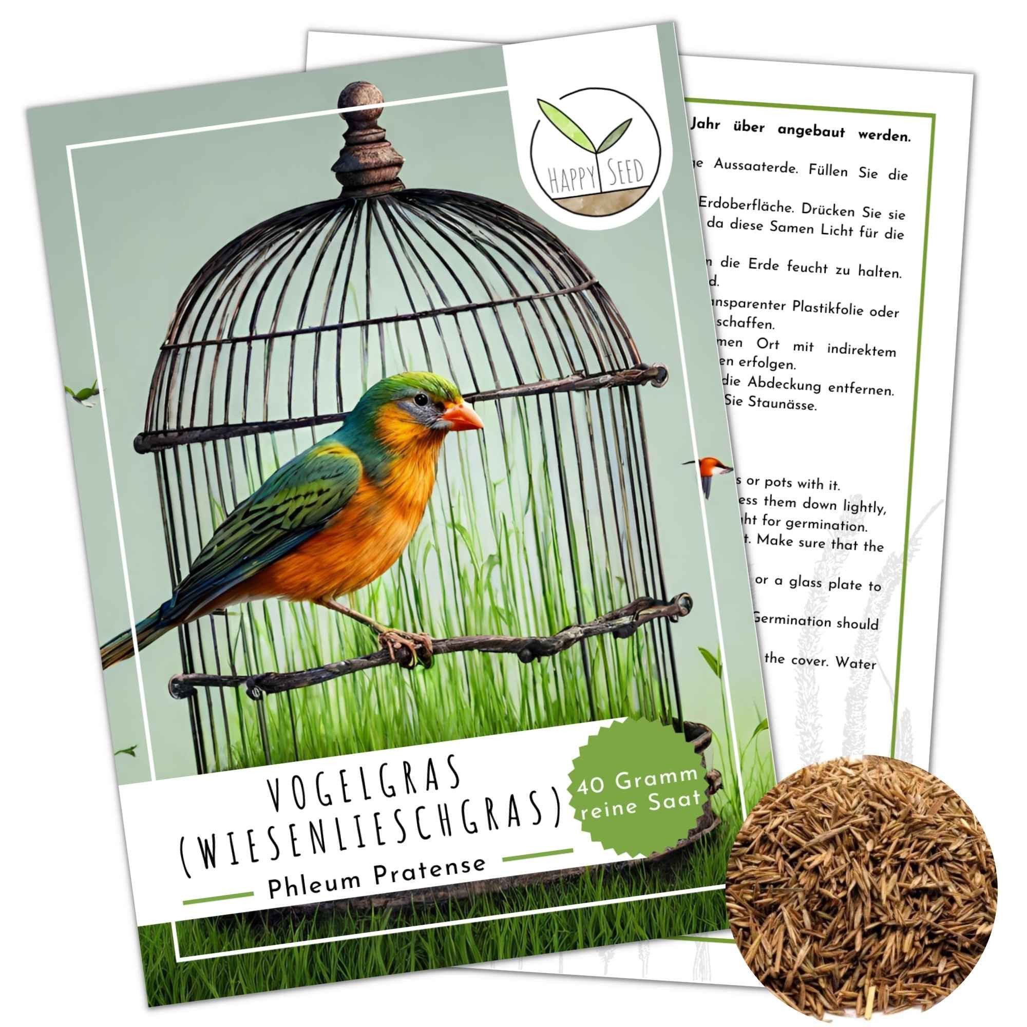 HappySeed Blumensamen Vogelgras Samen - (Phleum pratense), Blumen