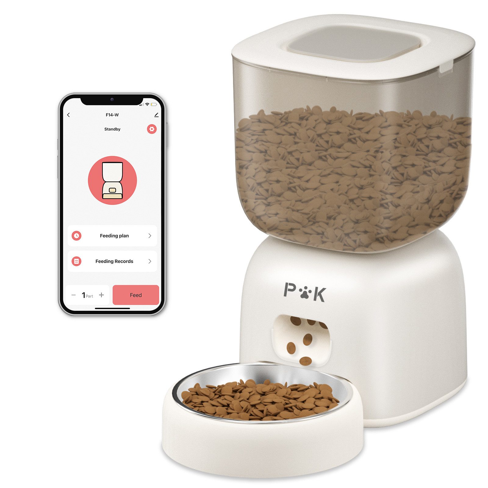 Futterautomat 3L WIFI APP Automatischer Katze Hund Automatischer Futterspender