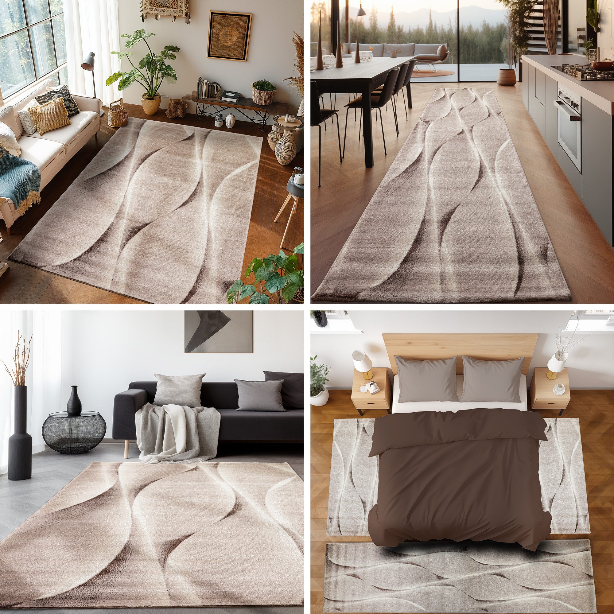 SIMPEX24 Kurzflor-Bettumrandung Ombre Design, Höhe 12 günstig online kaufen