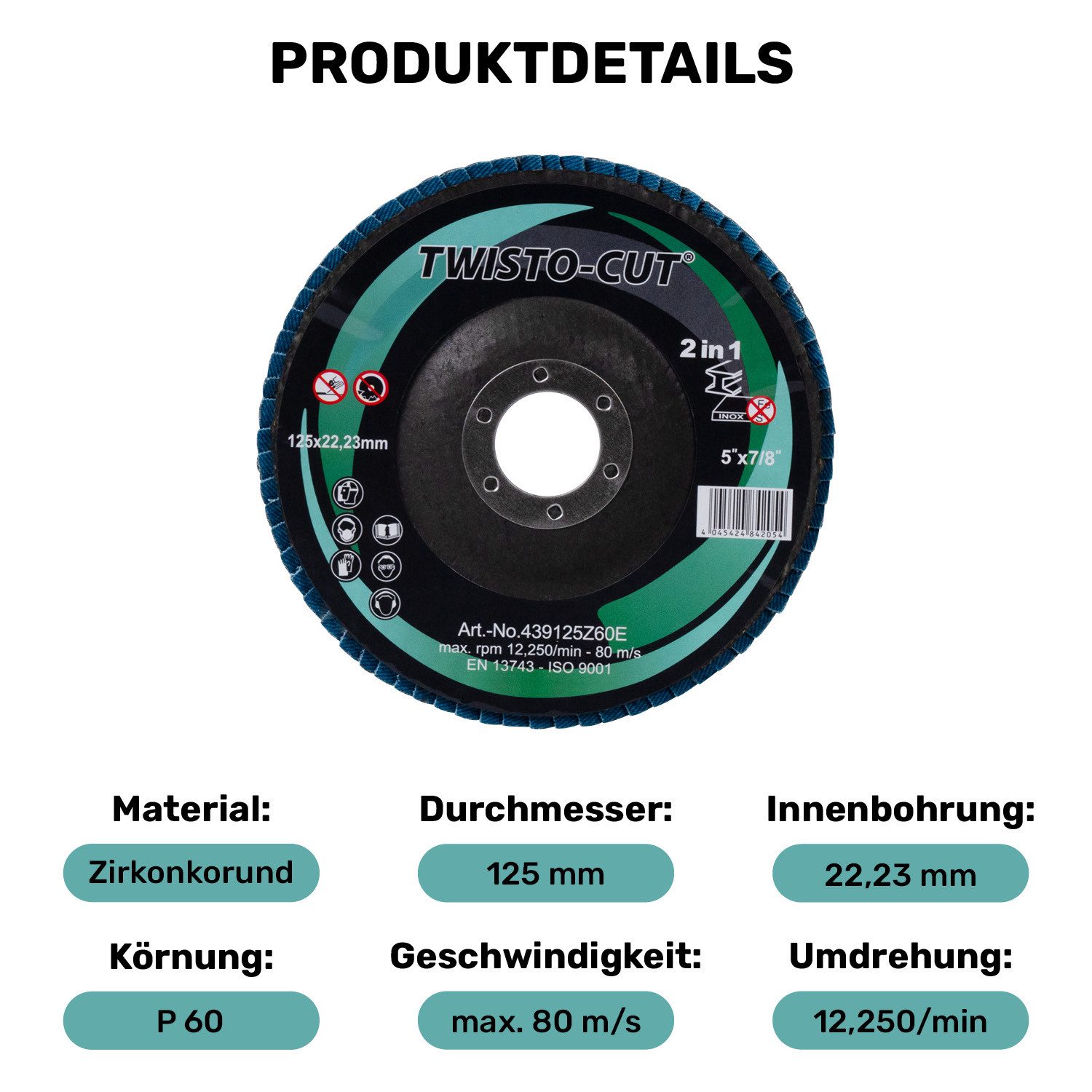 TWISTO-CUT Fächerschleifer Fächerscheibe 125 mm Korn günstig online kaufen