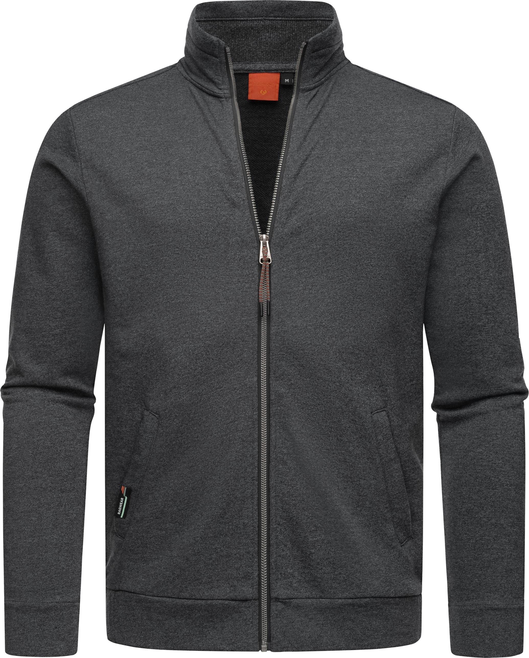ORANDESIGNE Herren Sweatjacke Ohne Kapuze - Leichte Sommerjacke Mit Reißverschluss