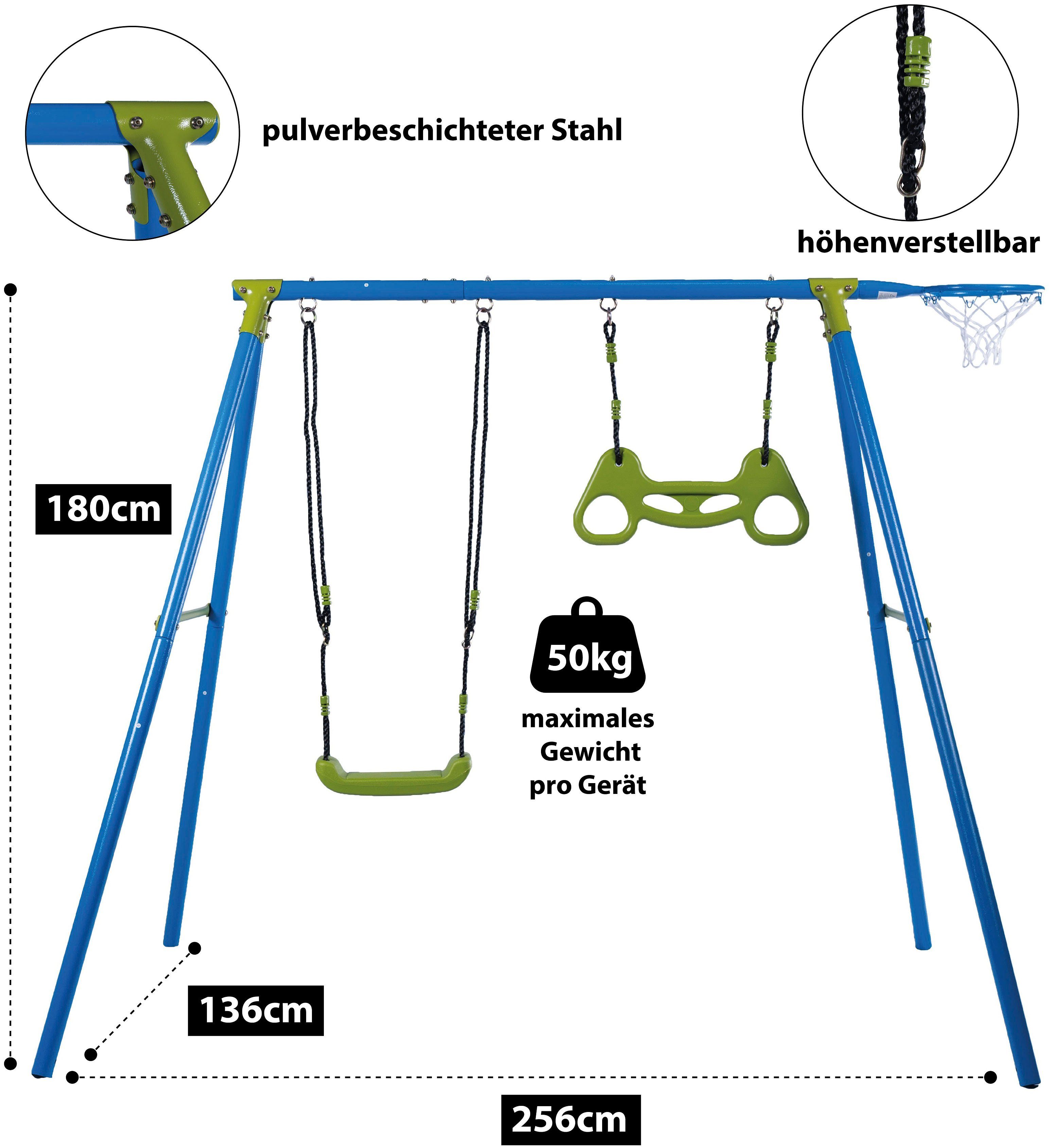 SANDORA Schaukelkombination, Schaukel + Glider + Ballring, Belastungsgewicht beidseitig max 100 Kg