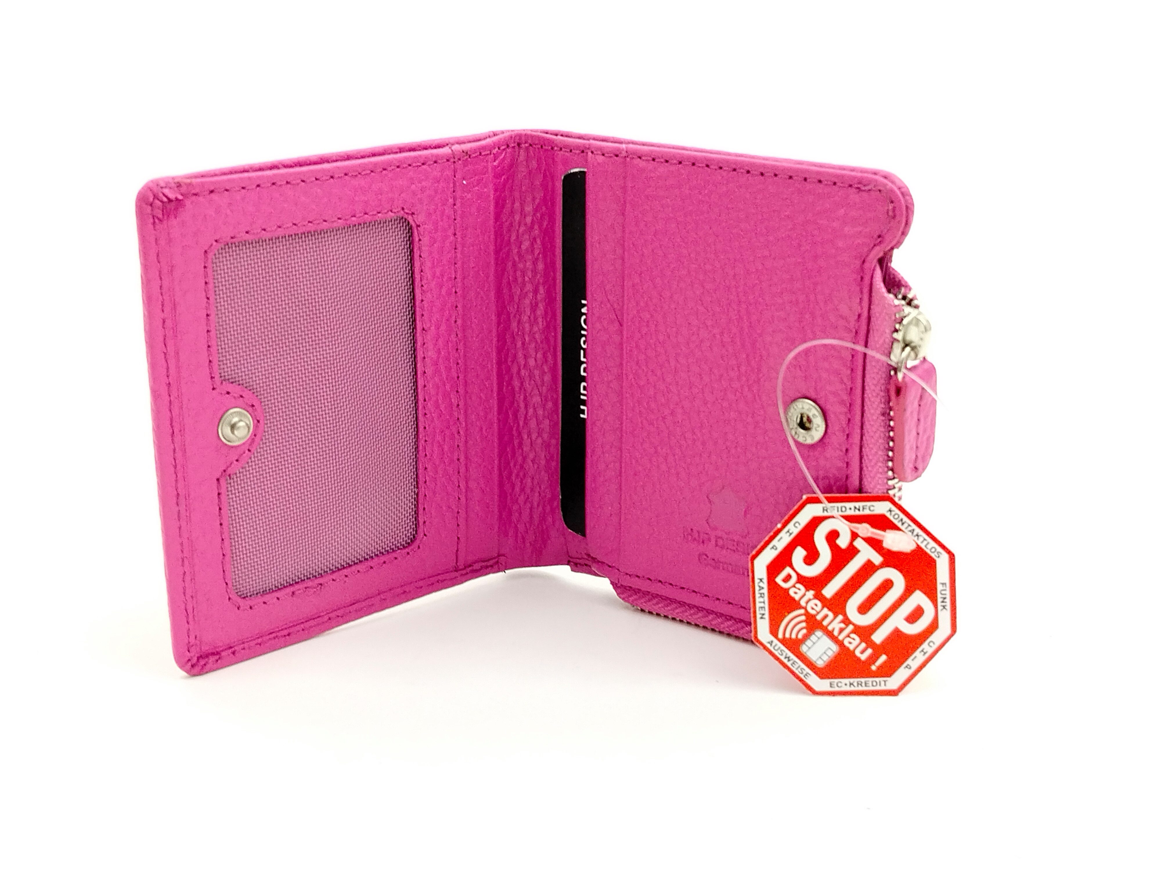 HJP Geldbörse HUDSON Trendbörse mit RFID-Schutz, pink