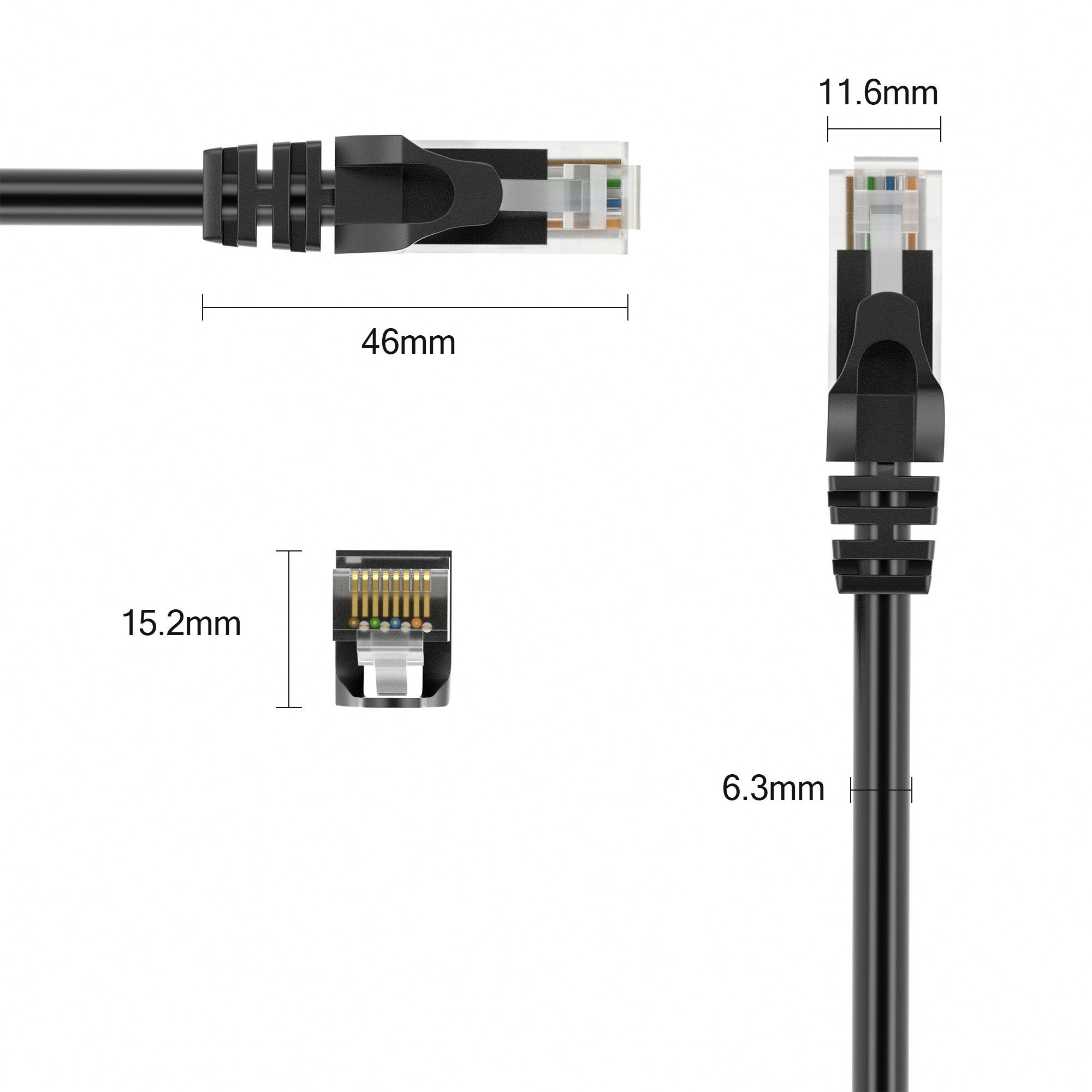 JAMEGA CAT 6 Patchkabel RJ45 Rohkabel LAN Kabel Ethernet Netzwerkkabel LAN-Kabel, CAT.6, RJ-45 Stecker (Ethernet) (100 cm) – Bild 3 von 5