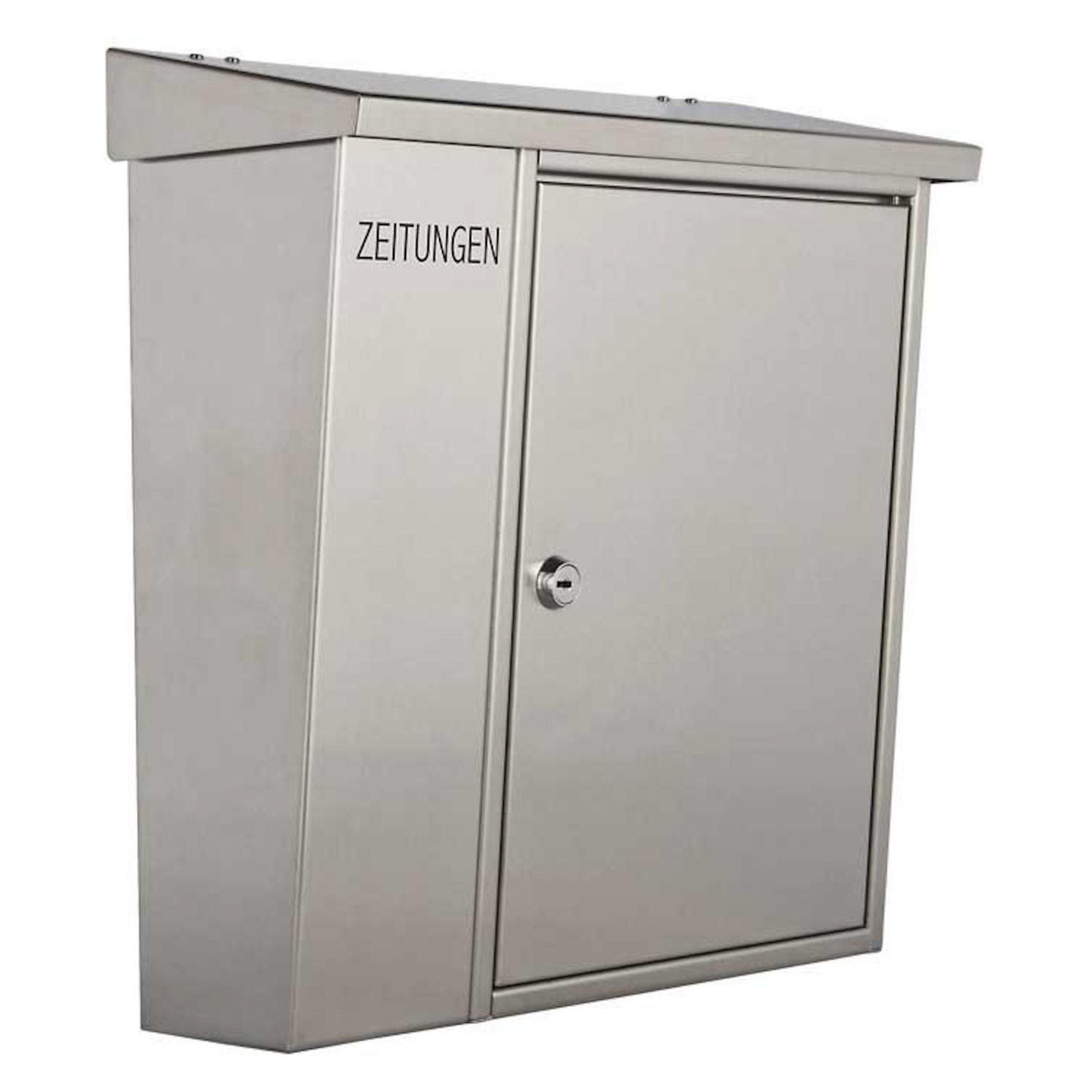 Heibi Metall Briefkasten Heibi Briefkasten ZEITUNGEN mit Zeitungsfach Edelstahl geschliffen